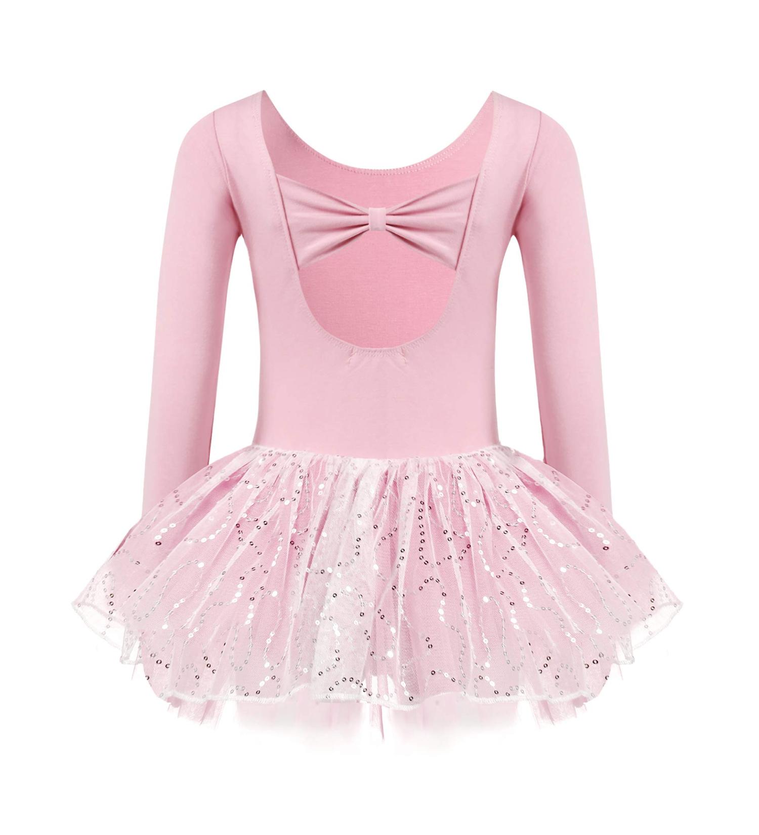 Zaclotre Girls Ballet Long Sleeve Leotard with Tutu Skirt | Ballerina Dance Dress 4-5T - Buy Online on SooperMarket.com