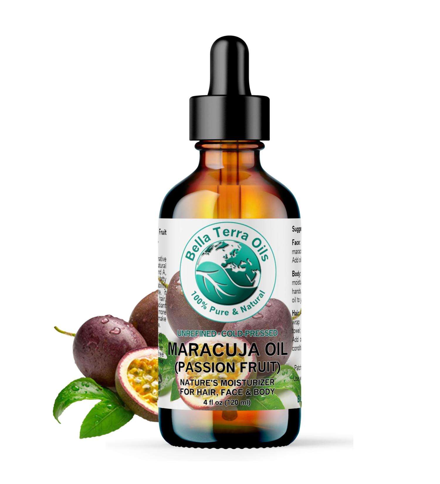 Bella Terra Maracuja Seed Oil 4 oz | Enhance Skin with Vitamin A & Essential Fatty Acids | International Shipping Available - Buy Online on SooperMarket.com