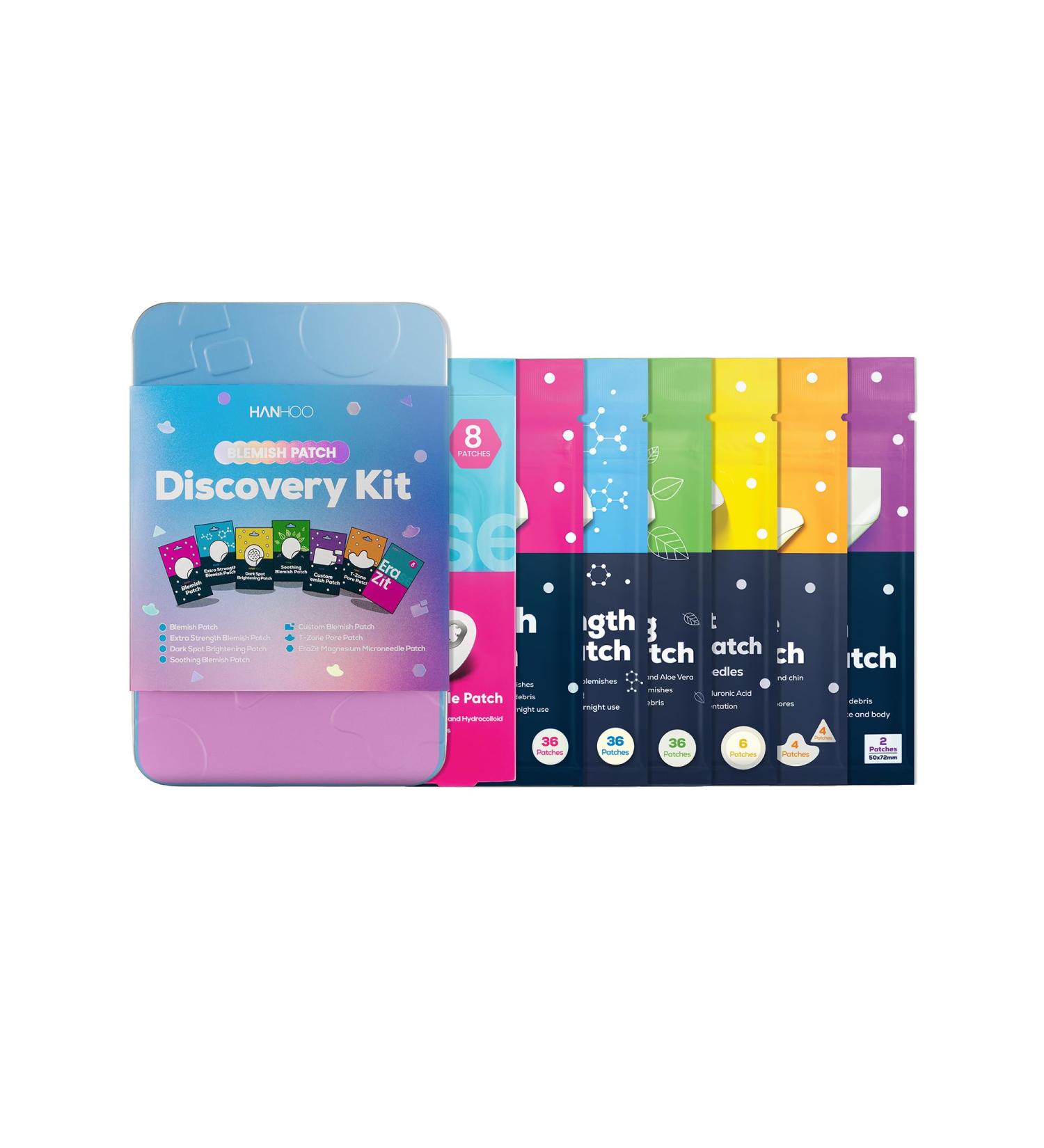 HANHOO Blemish Patch Discovery Kit | 7-Piece Hydrocolloid Variety Set for Pimples Dark Spots & Clogged Pores | International Shipping Available - Buy Online on SooperMarket.com