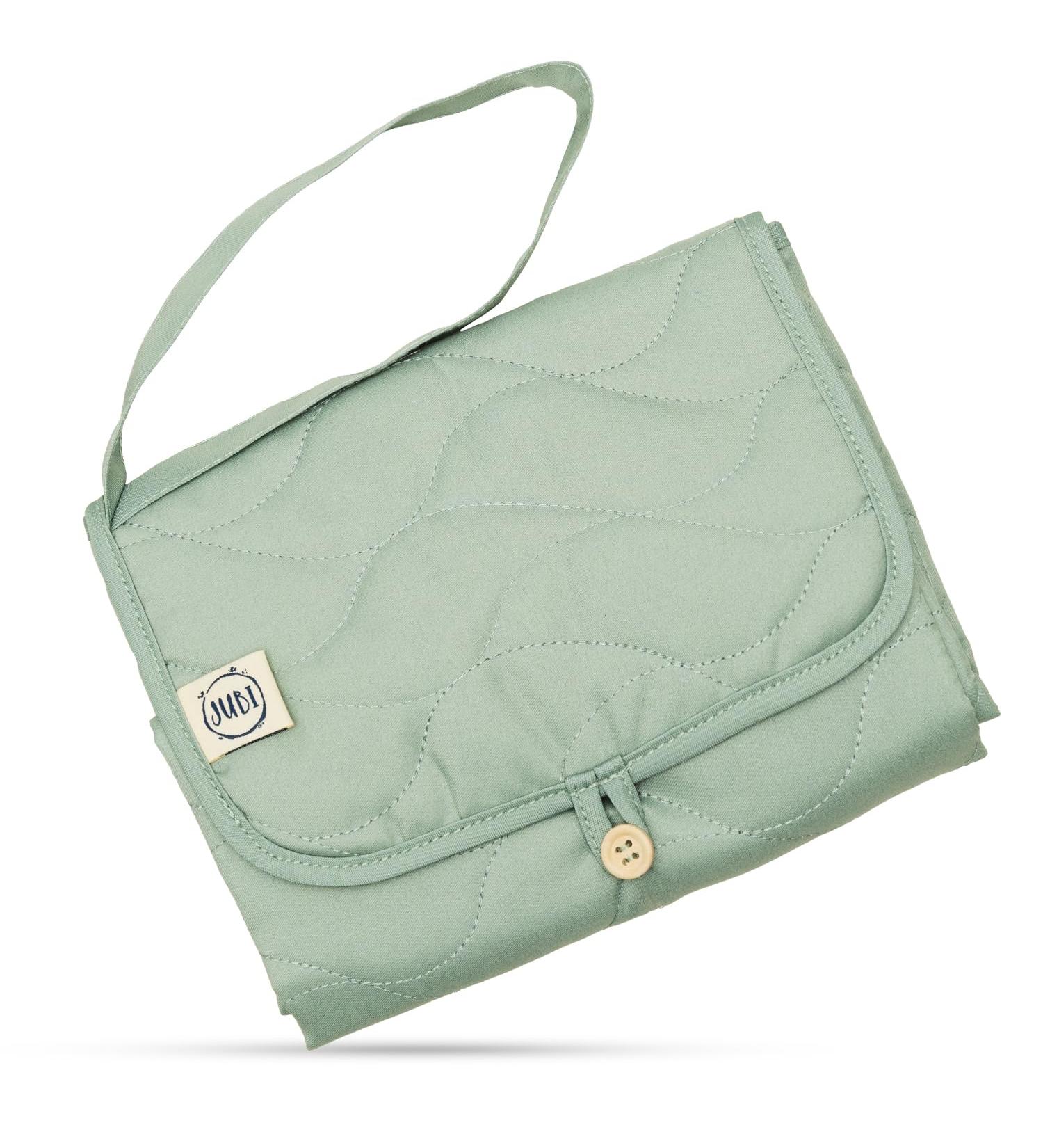 Buy Jubi Mint Organic Cotton Changing Mat - Eco-Friendly Travel Diaper Mat with Space for 4 Diapers & Wet Wipes - Buy Online on SooperMarket.com