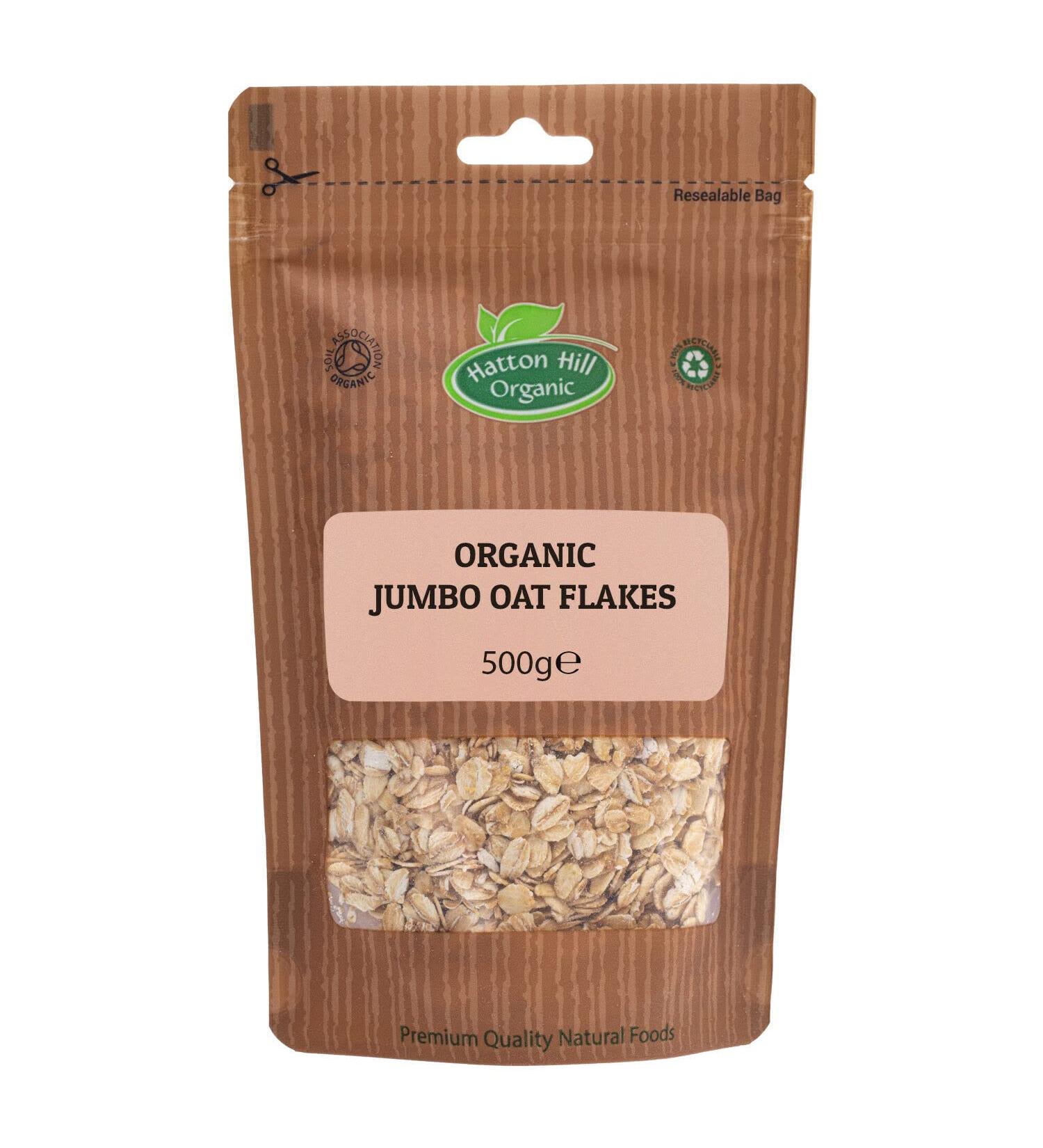 Organic Jumbo Oat Flakes 500g by Hatton Hill Organic - Free UK Delivery - Buy Online on SooperMarket.com