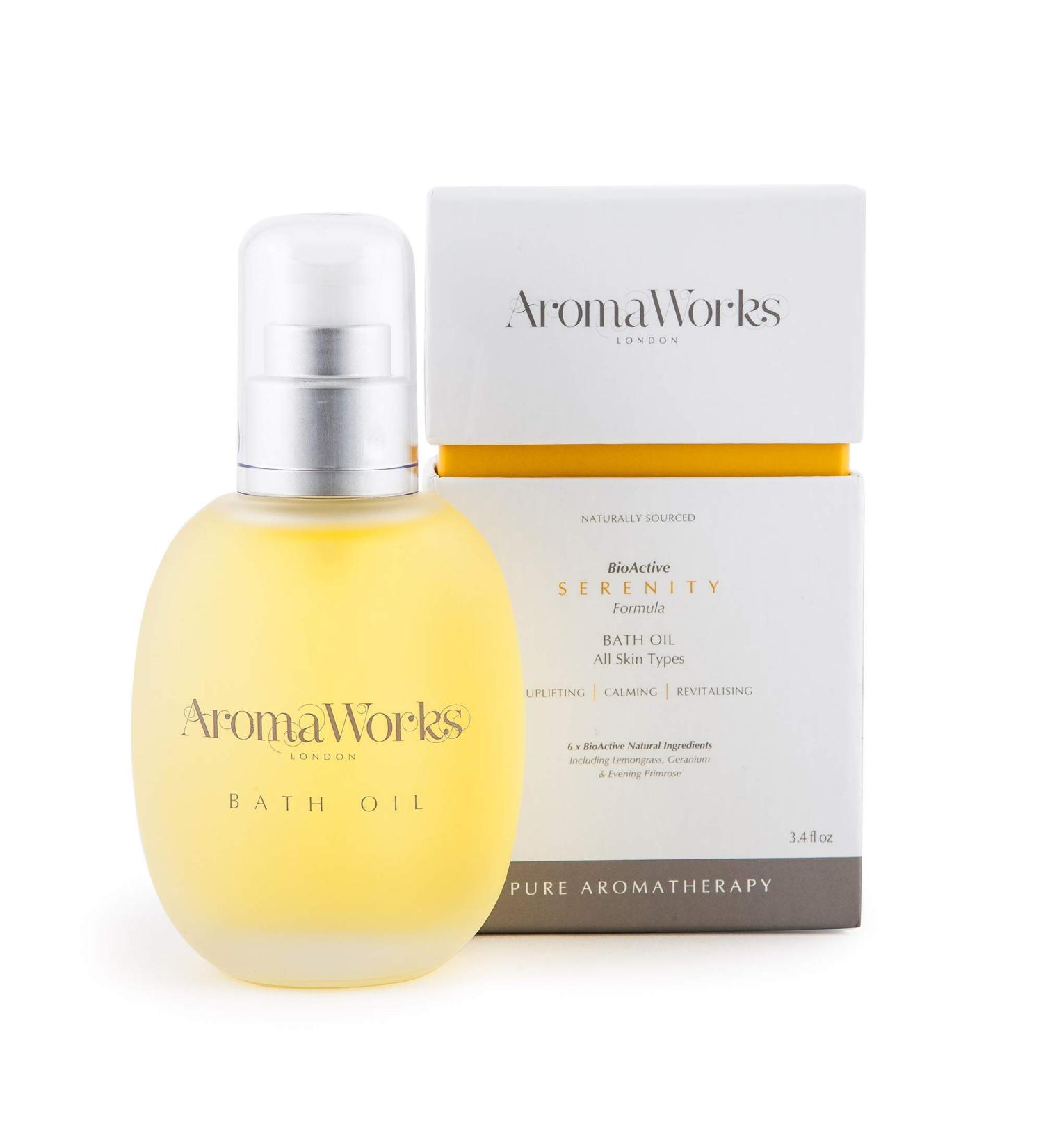 Aromaworks Serenity Bath Oil - 100% Pure Essential Oils - Stress-Relief & Energizing - Nourishing Vegan Formula - 3.4 oz - Buy Online on SooperMarket.com