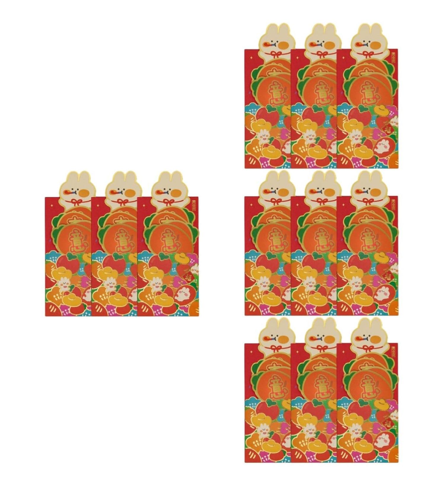 Amosfun 12 Pcs 2023 Red Envelope Lai See Hong Bao Birthday Money Pockets Cash Envelopes Wedding Red Pocket Rabbit Year Red Packets Lucky Money Packets Wedding Money Year Red Envelope Paper - Buy Online on SooperMarket.com