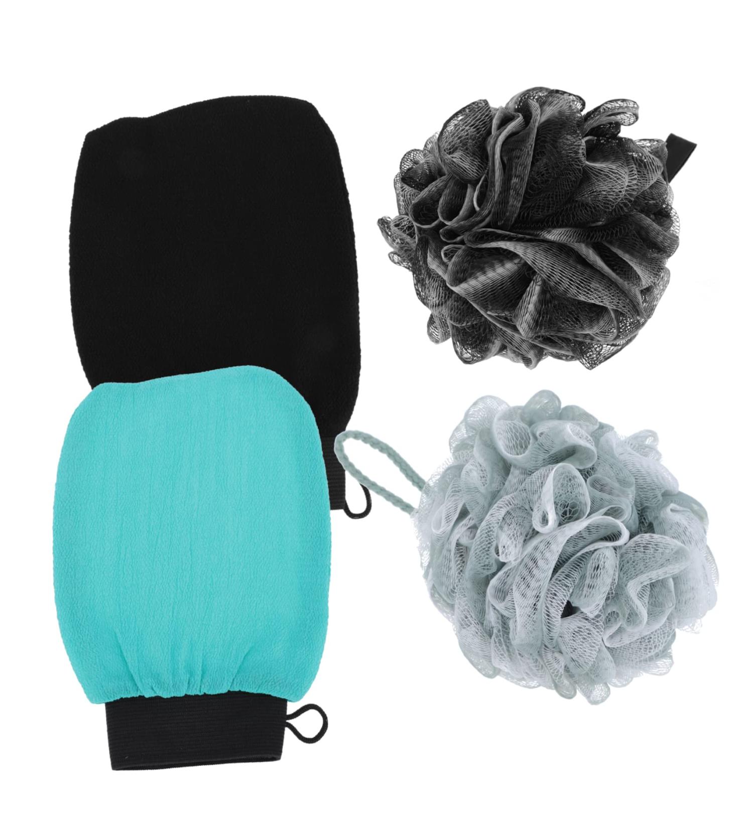 FRCOLOR 2 Sets Bath Set for Men - Body Scrub, Scrubber, Loofahs, Exfoliating Pad, Shower Gloves, Bubble Making Net - Bathroom Supplies for Clean and Refreshed Skin - Buy Online on SooperMarket.com