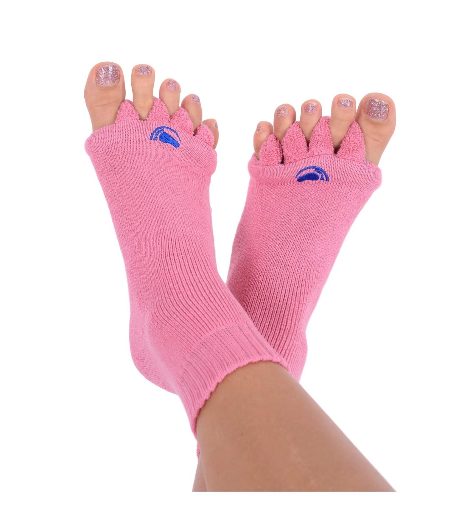 Original Foot Alignment Socks  Happy Feet Foot Pain Relief Toe Separator (Medium) Pink Pink Medium