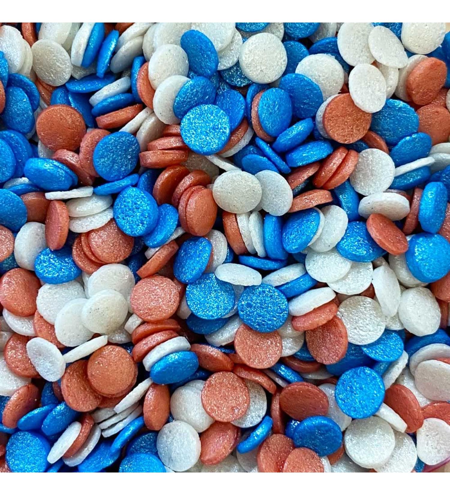 Twist Ingredients - Glimmer Confetti Red White and Blue - Resealable pouch 800g. A beautiful mix of glimmer confetti for your Coronation and Royal cakes and bakes (Glimmer Red White and Blue) - Buy Online on SooperMarket.com