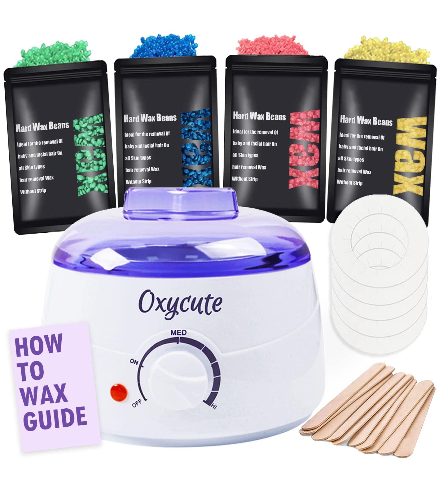 Waxing Kit for Women Men | Painless Hair Removal with Hard Wax Beans | At Home Waxing Kit for Sensitive Skin | Includes Wax Warmer and Applicator Sticks | Ideal for Eyebrow, Armpit, Bikini, Brazilian | All-White - Buy Online on SooperMarket.com
