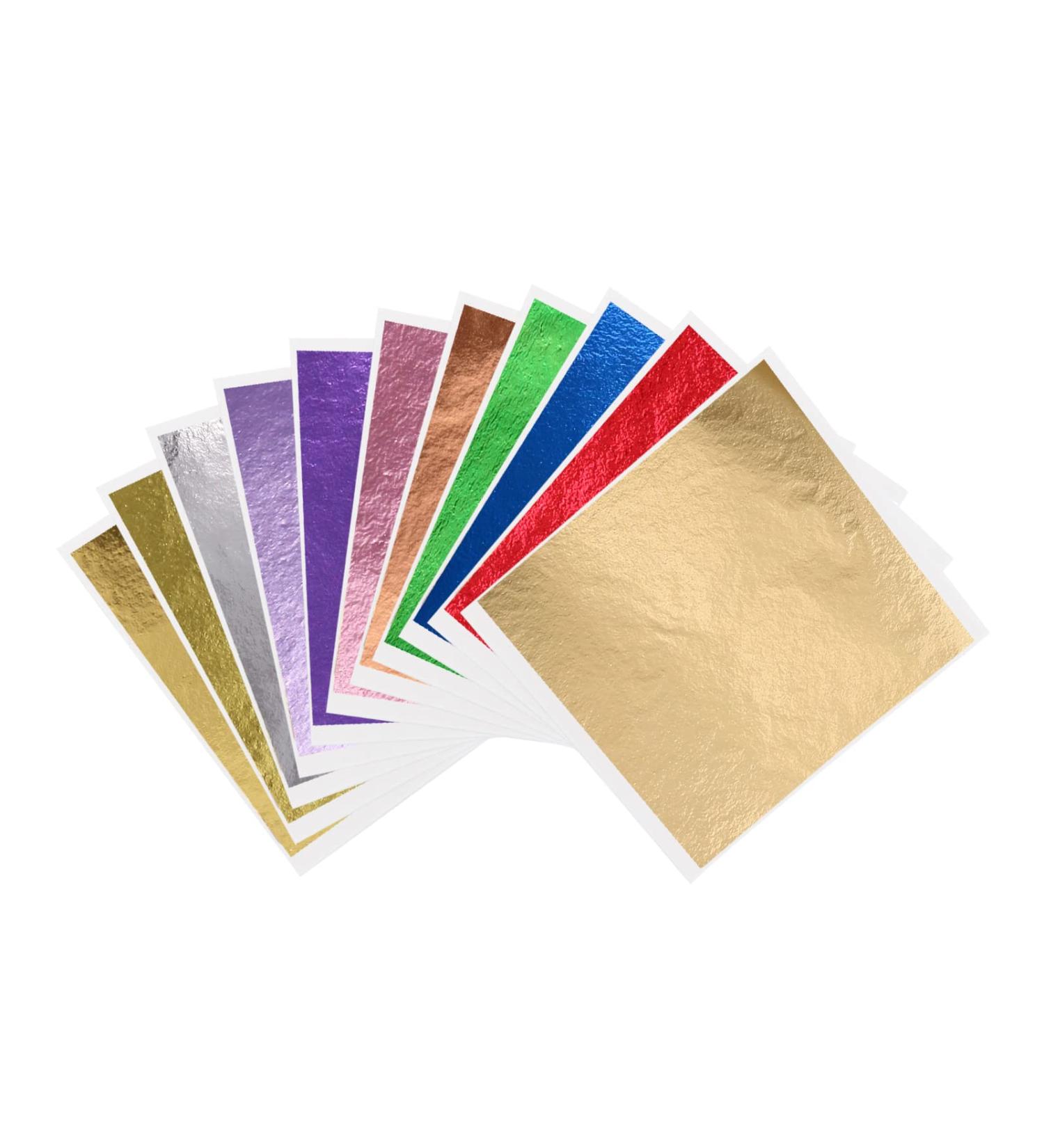 600pcs 8cmx8cm Gold Foil Sheets for Crafts & Gilding - 12 Colors - Buy Online on SooperMarket.com