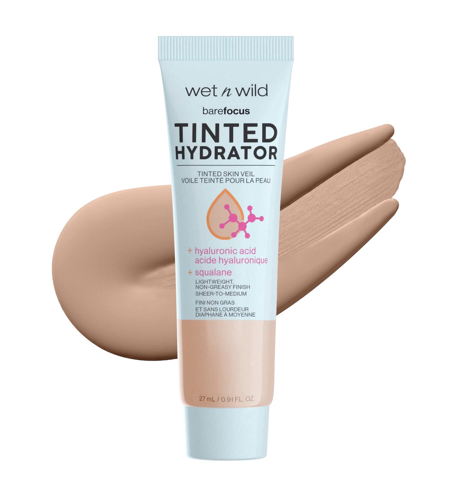 Wet n Wild Bare Focus Tinted Hydrator Tan Medium Deep Matte Finish Oil-Free Makeup with Hyaluronic Acid - Sheer to Medium Coverage - Buy Online on SooperMarket.com