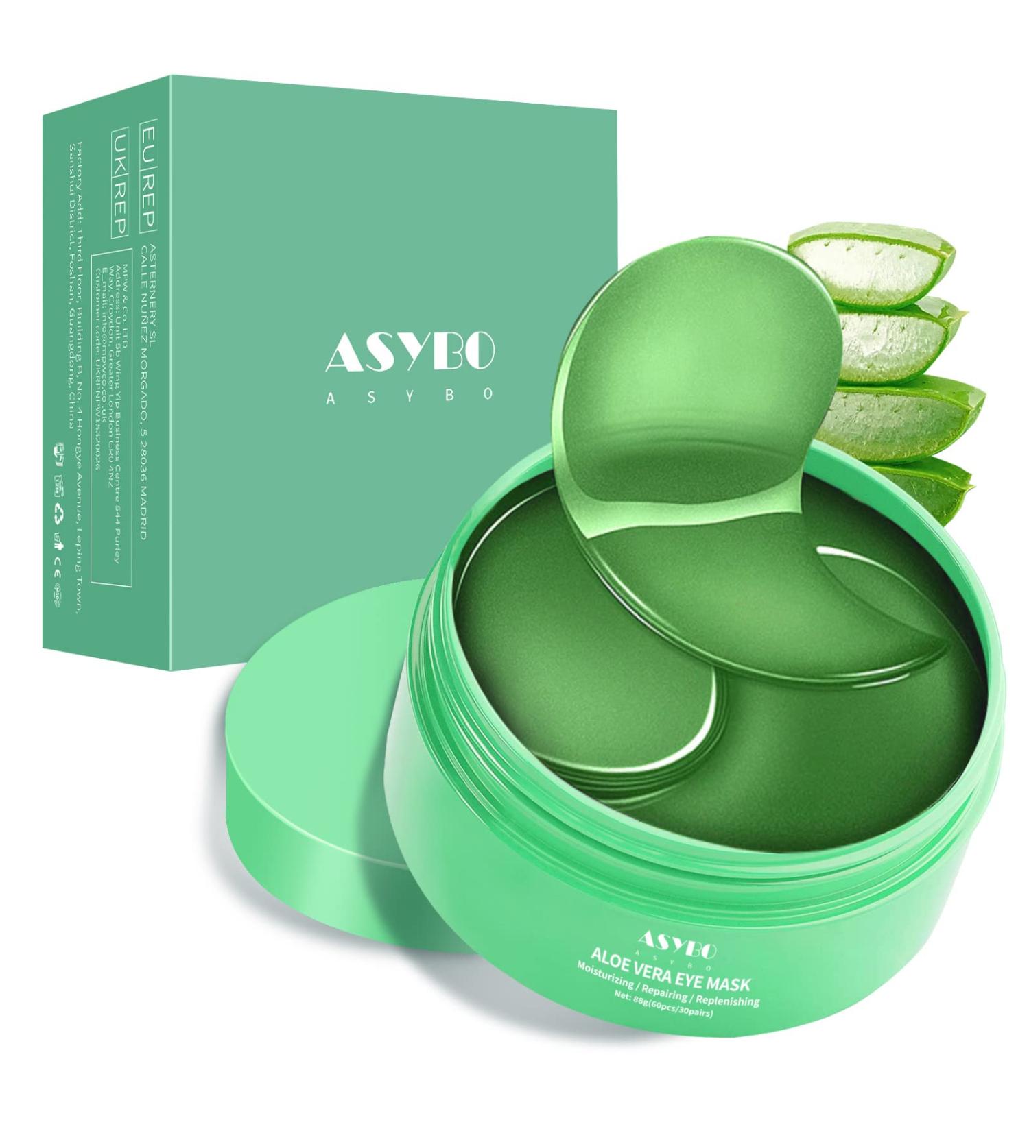 Asybo Aloe Vera Eye Mask - 60 PCs for Dark Circles Puffiness & Fine Lines | Anti-Aging Moisturizing Treatment - Buy Online on SooperMarket.com