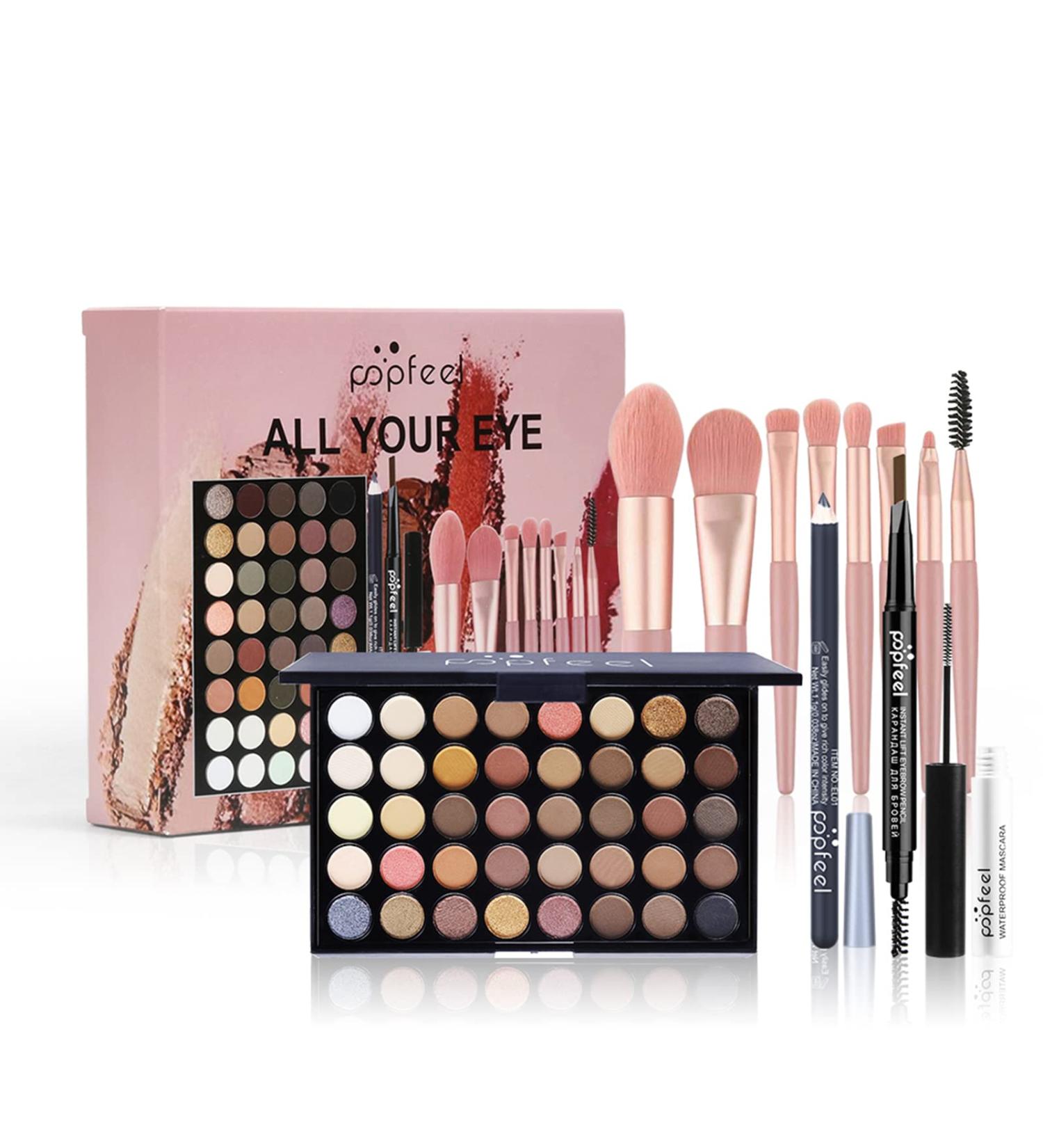 Joyeee All-in-One Makeup Kit for Women - Starter Cosmetics Set with Eye Brushes, Eyeshadow Palette, Mascara, Eyeliner - Perfect Gift for Girls - SET002 - Buy Online on SooperMarket.com