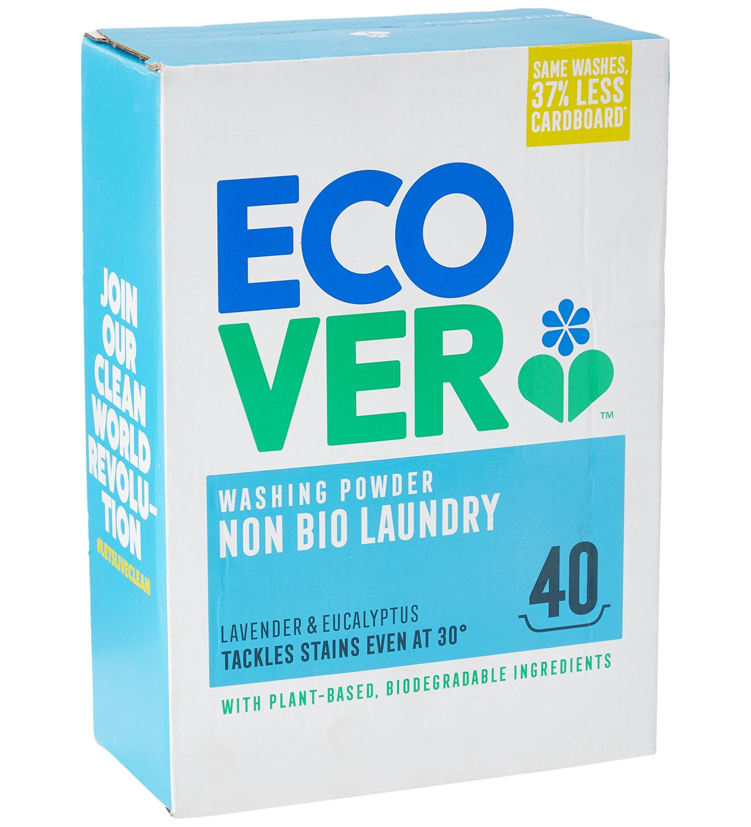 Ecover Non-Bio Washing Powder 3 kg - 40 Washes | Eco-Friendly Laundry Detergent - Buy Online on SooperMarket.com