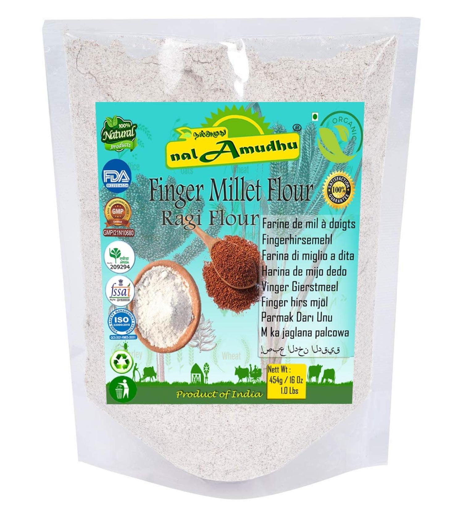 nalAmudhu Finger Millet Flour | Ragi Atta | Kelvaragu Maavu- (454g/1.0Lbs) - Buy Online on SooperMarket.com