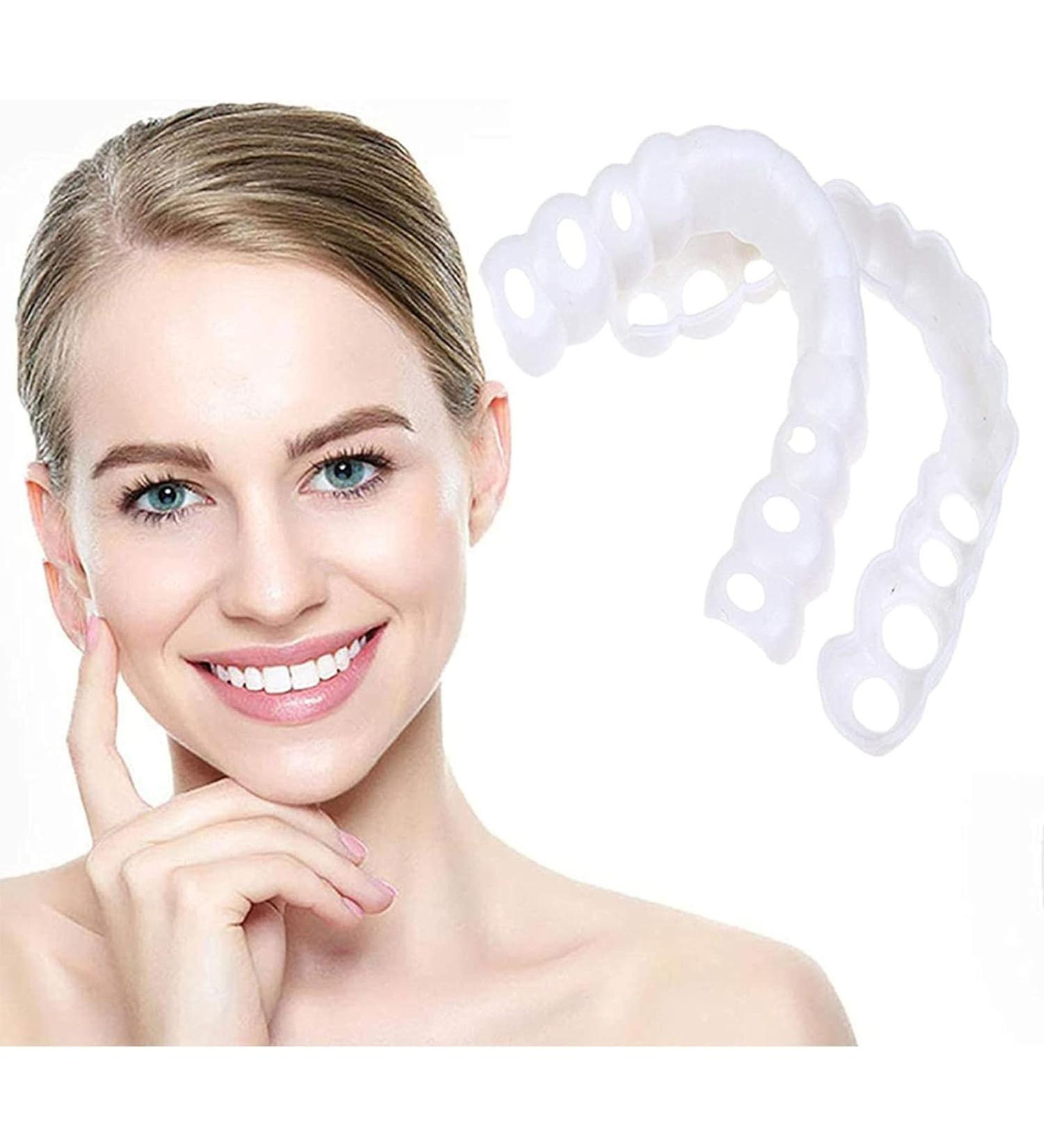 Buy Uqlpxz 2 Pairs Provisional Dental Prosthesis - Affordable Dentures & Cosmetic Teeth for Women & Men - Temporary Veneers & Artificial Teeth - Buy Online on SooperMarket.com