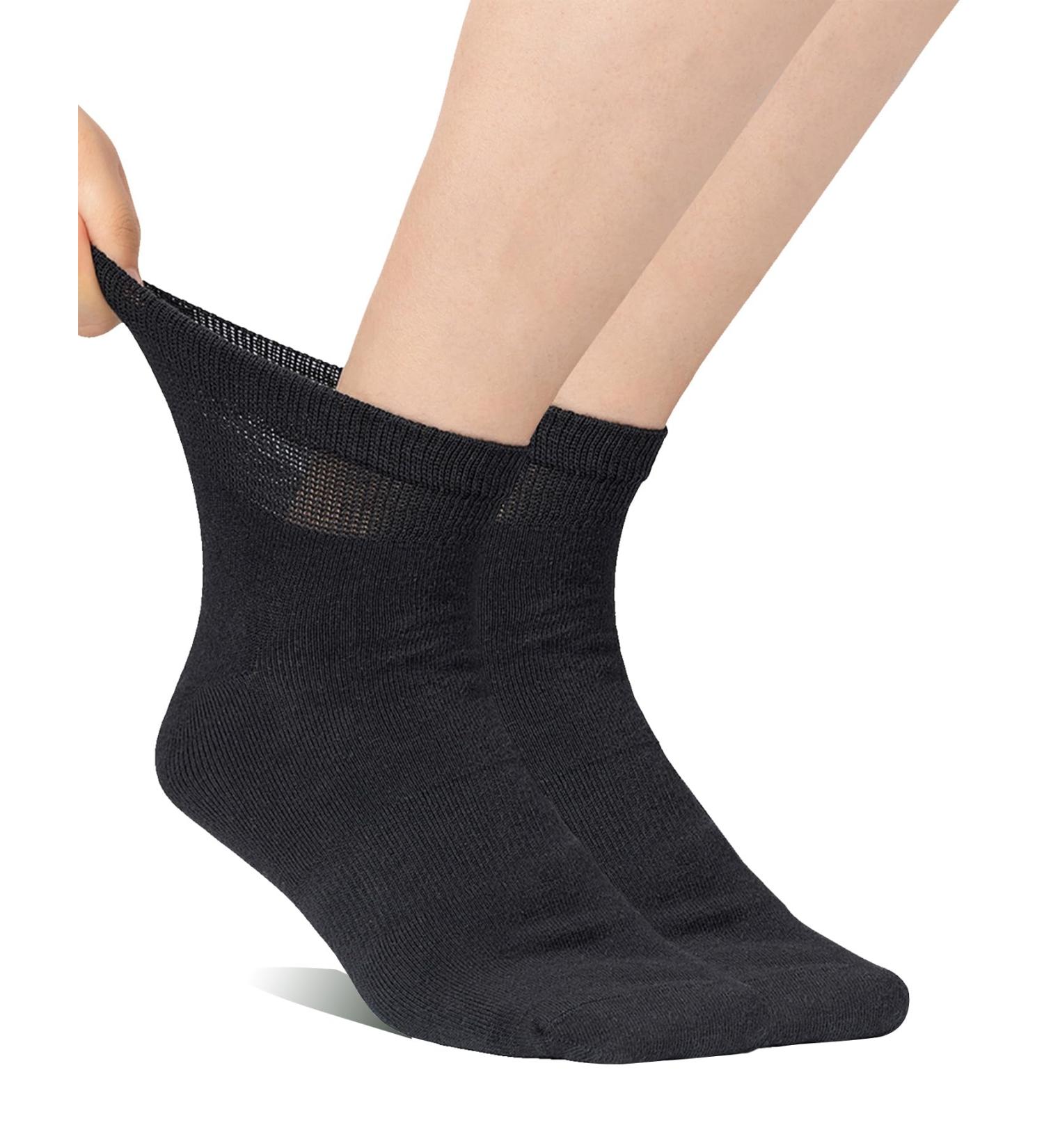 Yomandamor Men's Diabetic Socks 5-Pair Pack - Coolmax Ankle Socks with Arch Support, Size 10-13, Black - Buy Online on SooperMarket.com