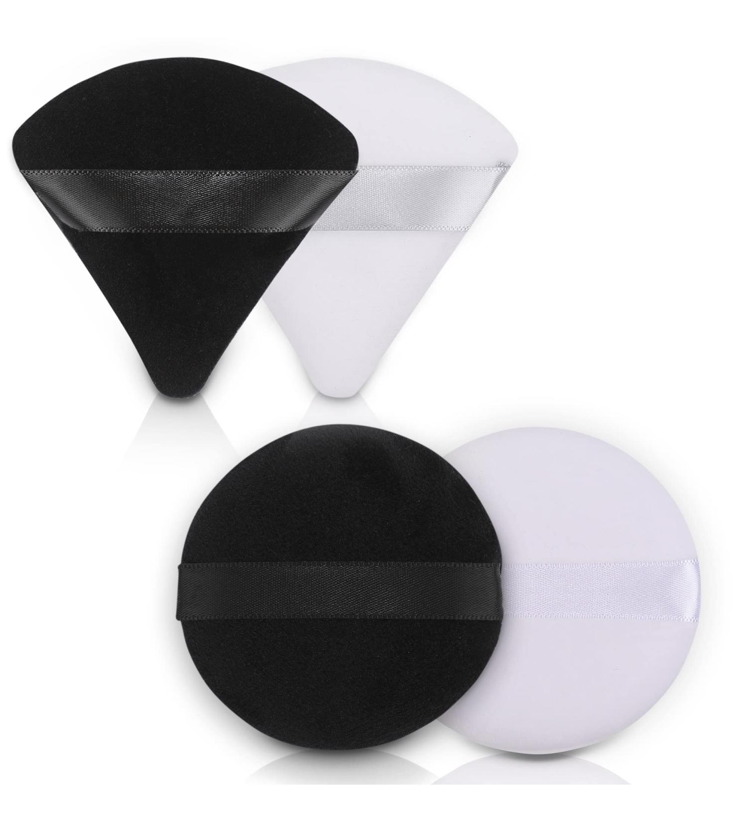 4pcs Makeup Powder Puffs Velvet Triangle Powder Puff Round Soft Powder Sponge Pressed Setting Powder Foundation Puffs for body Face Make up Dry Wet Washable Black&White 2Triangle+2Round (4) 1 count (Pack of 4) - Buy Online on SooperMarket.com