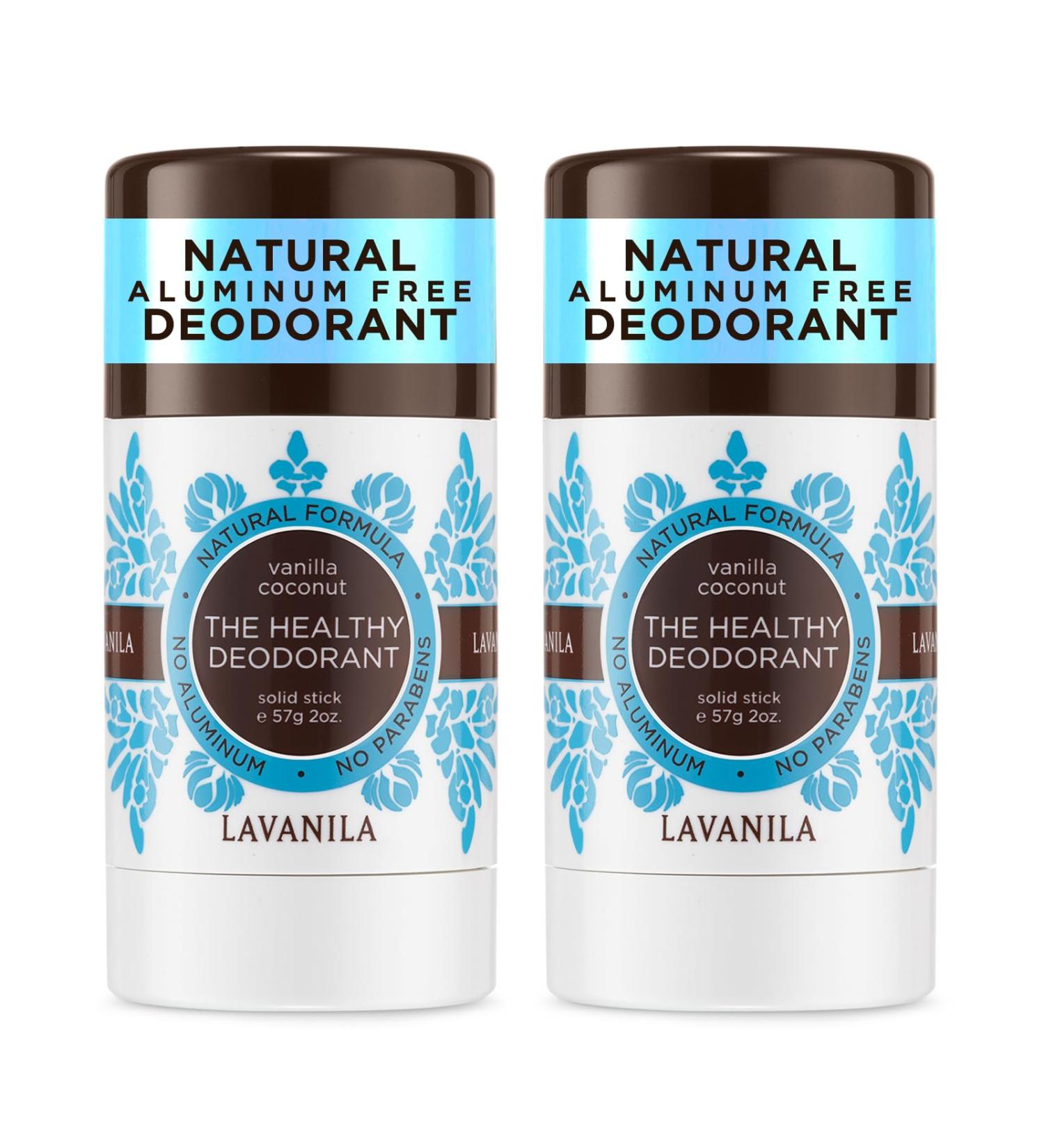 Lavanila Natural Aluminum Free Deodorant 2-Pack Vanilla Coconut - The Healthy Deodorant for Men and Women Solid Stick (2 Ounce Each) Vegan Vanilla Coconut 2 Ounce (Pack of 2) - Buy Online on SooperMarket.com