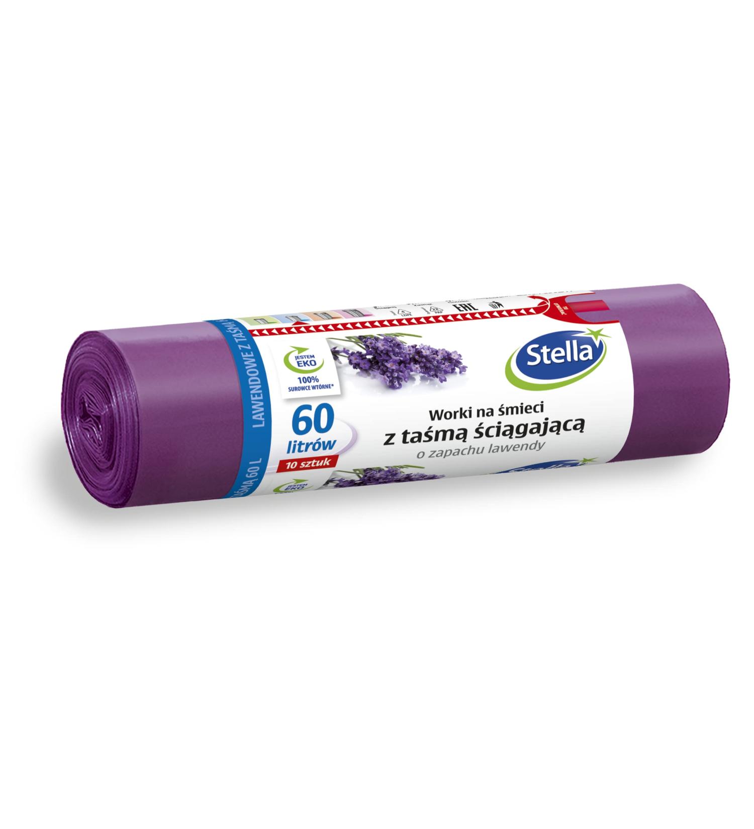 Stella 009909 Lavender Garbage Bags (60L 10 Pack) - Durable LDPE Waste Bags with Train Tape for Household Use - Buy Online on SooperMarket.com