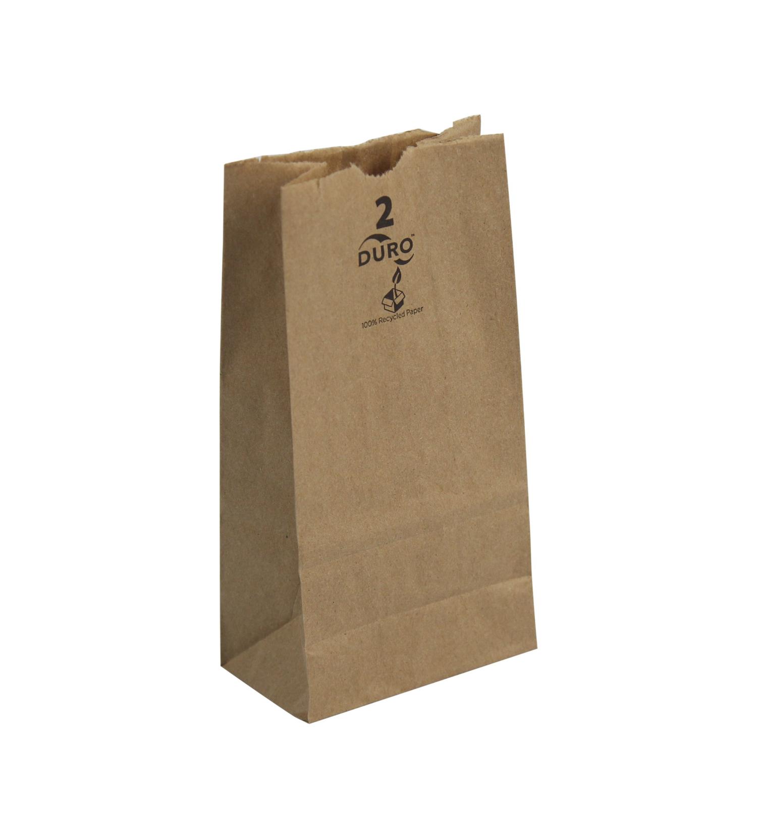 Duro ID# 18402 2# SOS Bag 30# 100% Recycled Natural Kraft 500pk 4-5/16 x 2-7/16 x 7-7/8 - Buy Online on SooperMarket.com