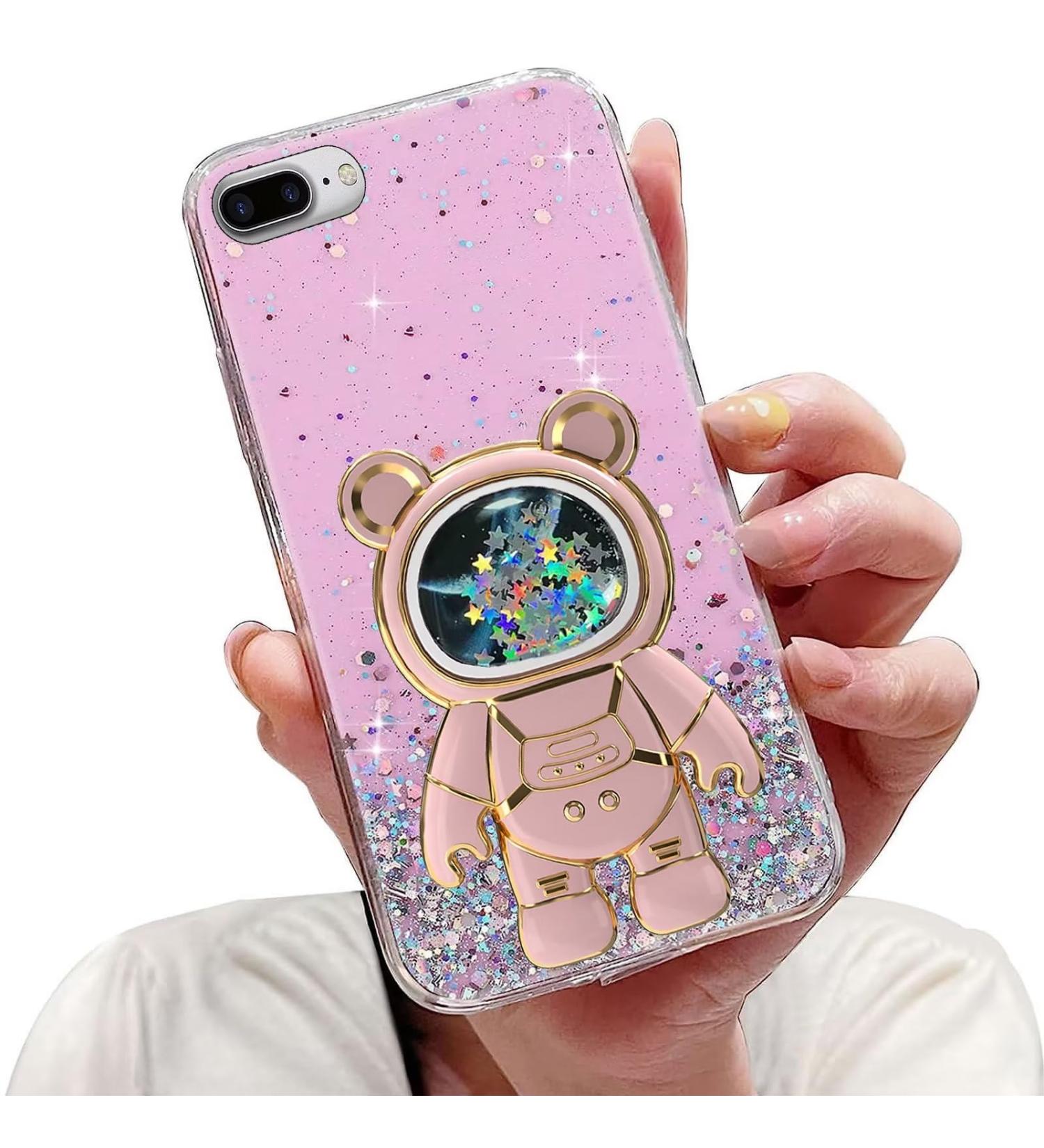 Tivenfezk Nadoli iPhone 7/8 Plus Case - Glitter Astronaut Stand Soft Silicone Unique Caricature Design - International Shipping Available - Buy Online on SooperMarket.com