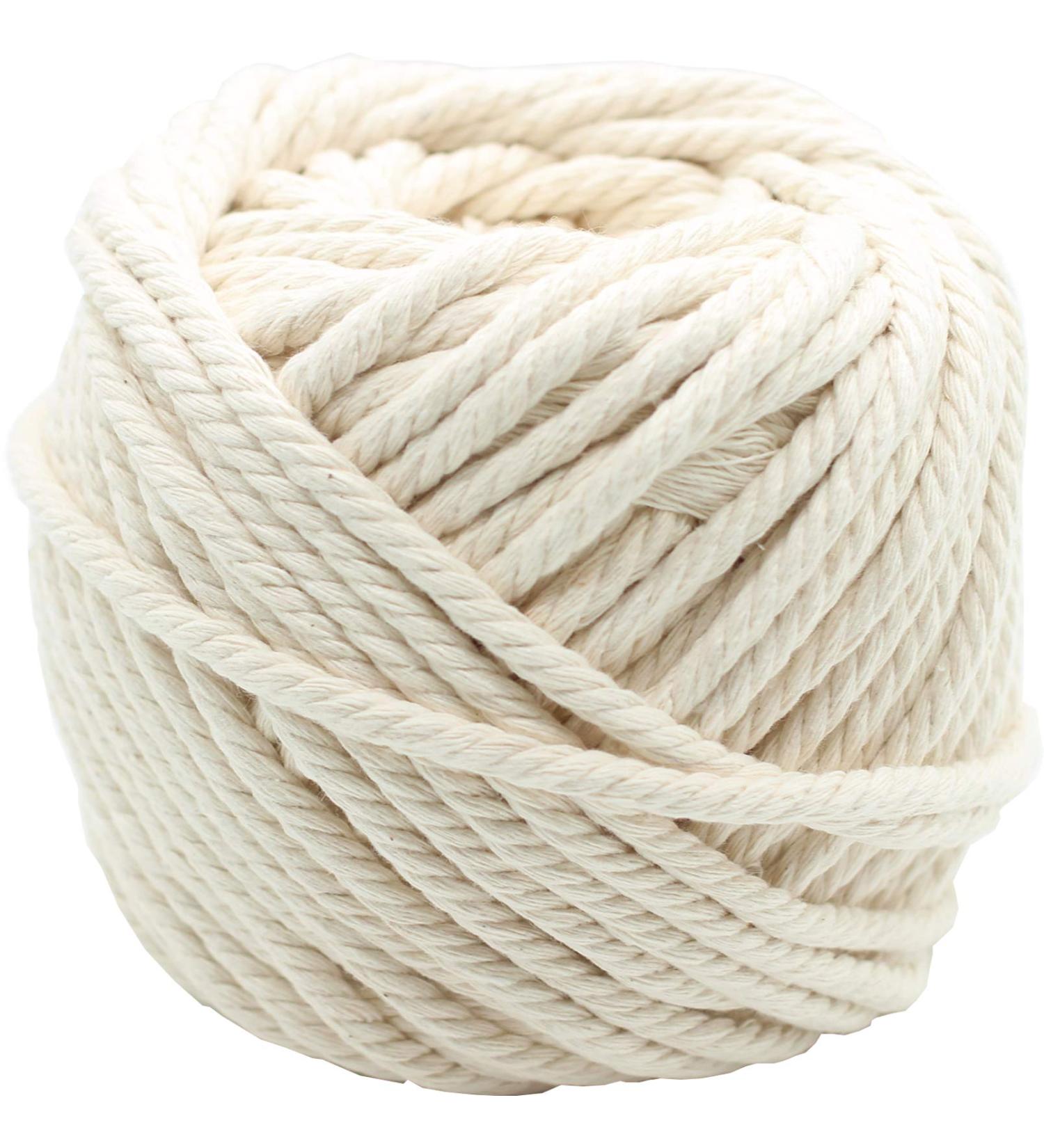 164ft Natural Cotton Rope Cord 1/4 inch Thick | DIY Rope Craft 6mm X 50m | Ideal for Rope Wrapped Jars, Vases, Buckets, Lamps, Coasters | Eco-Friendly Crafting Supplies - Buy Online on SooperMarket.com