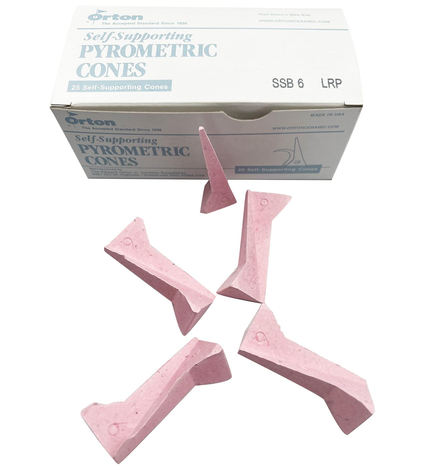 Self-Supporting Pyrometric Cones for Accurate Firings in Industrial, Pottery and Hobby Kilns - Cone 6 (Pkg/25)