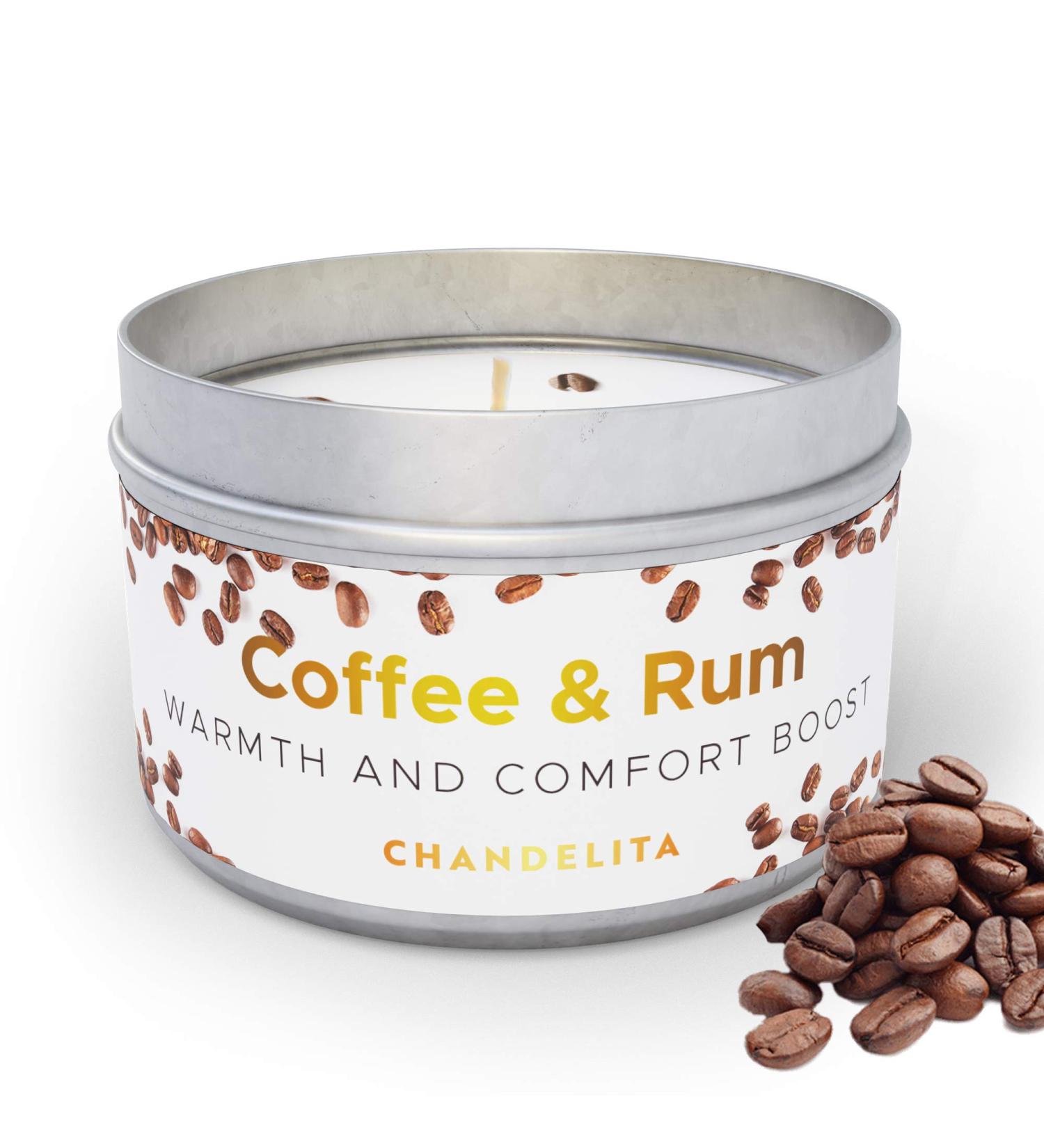 Chandelita Coffee Aroma Candle - Enhance Focus & Well-Being with Light Rum Scent - International Shipping - Buy Online on SooperMarket.com