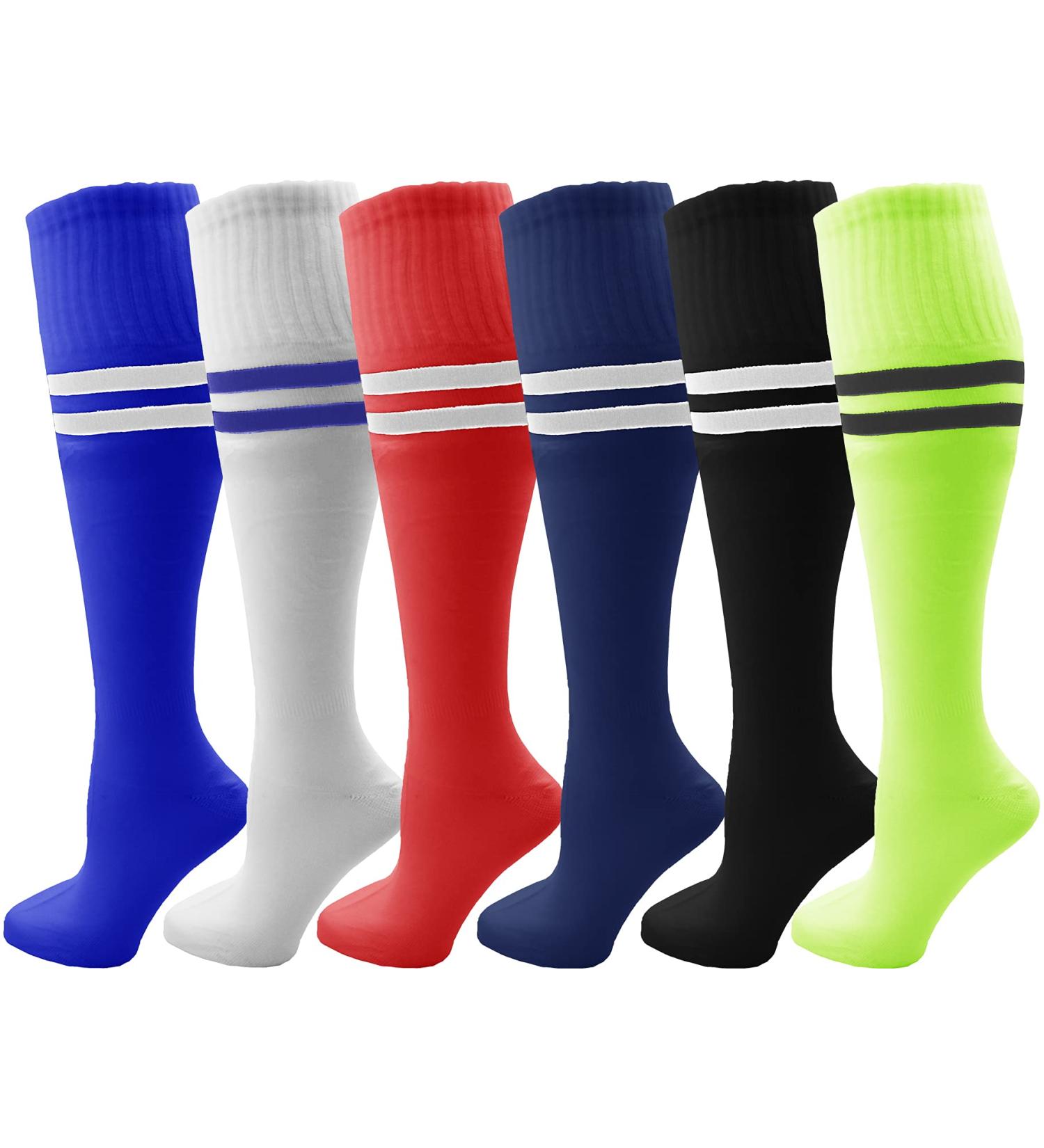 Winterlace Kids Soccer Socks 6 Pairs - Youth Knee High Athletic Sports Team Pack for Boys Girls - Assorted Small Sizes - Buy Online on SooperMarket.com