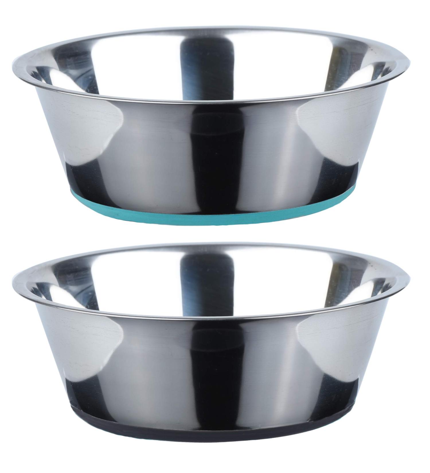 Peggy11 6-Cup Stainless Steel Anti-Slip Dog Bowls - Set of 2 - Buy Online on SooperMarket.com
