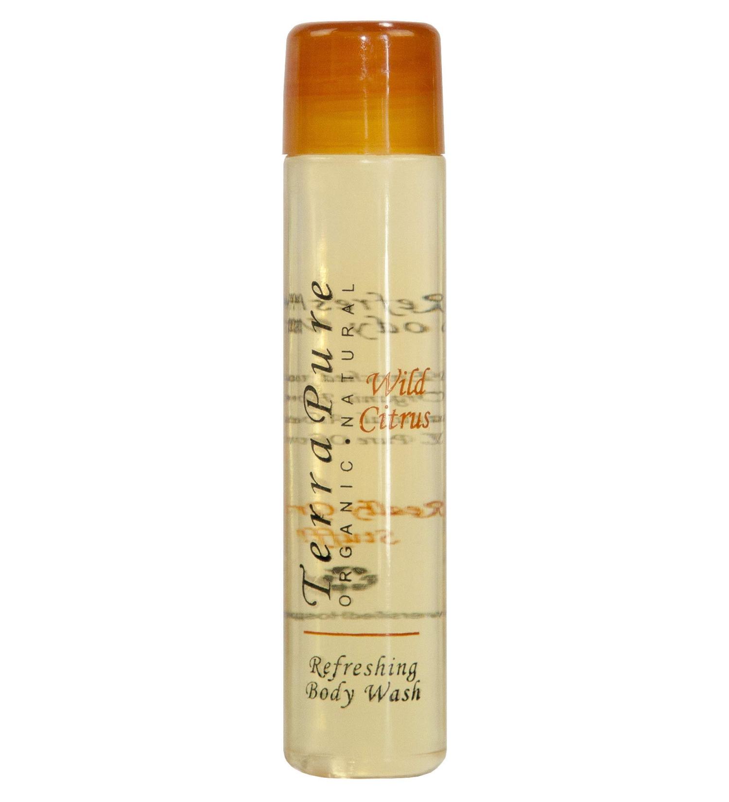 Terra Pure Wild Citrus Body Wash - Travel Size 1 oz | Case of 125 - International Shipping Available - Buy Online on SooperMarket.com