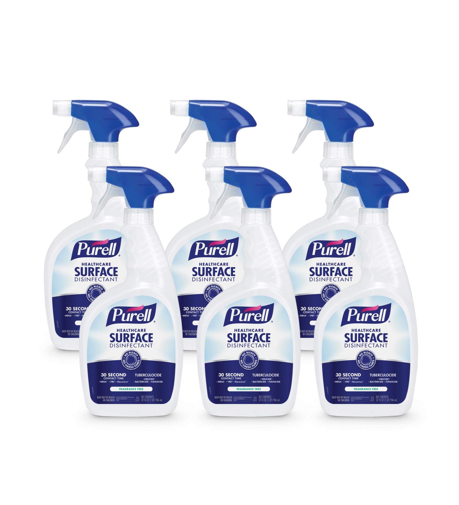 Purell Healthcare Surface Disinfectant Spray 32 fl oz, Fragrance-Free - Pack of 6 - Buy Online on SooperMarket.com