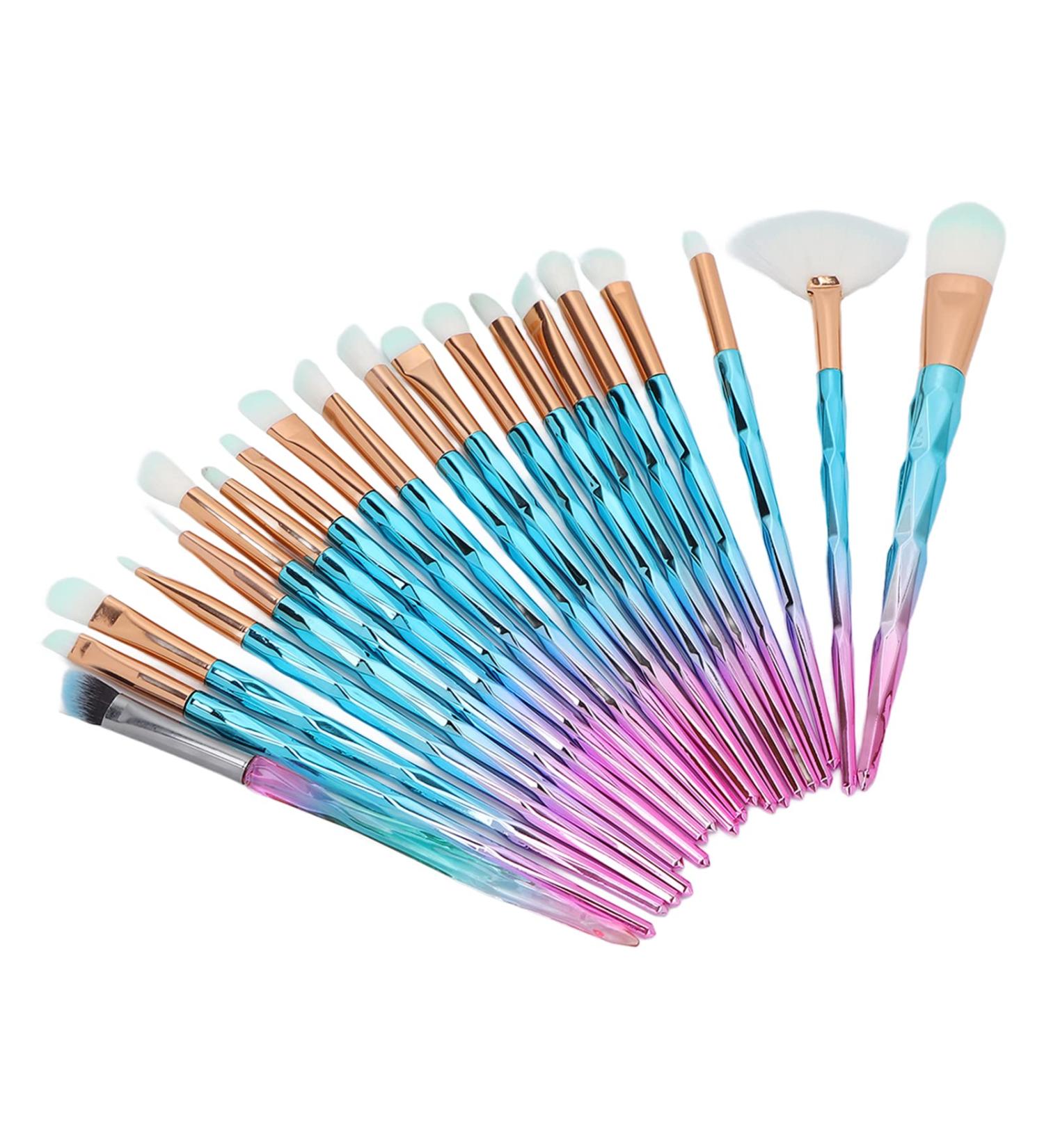20-Piece Professional Makeup Brushes Set - Portable Soft Fiber Cosmetic Brush Kit for Face & Eyes - Buy Online on SooperMarket.com