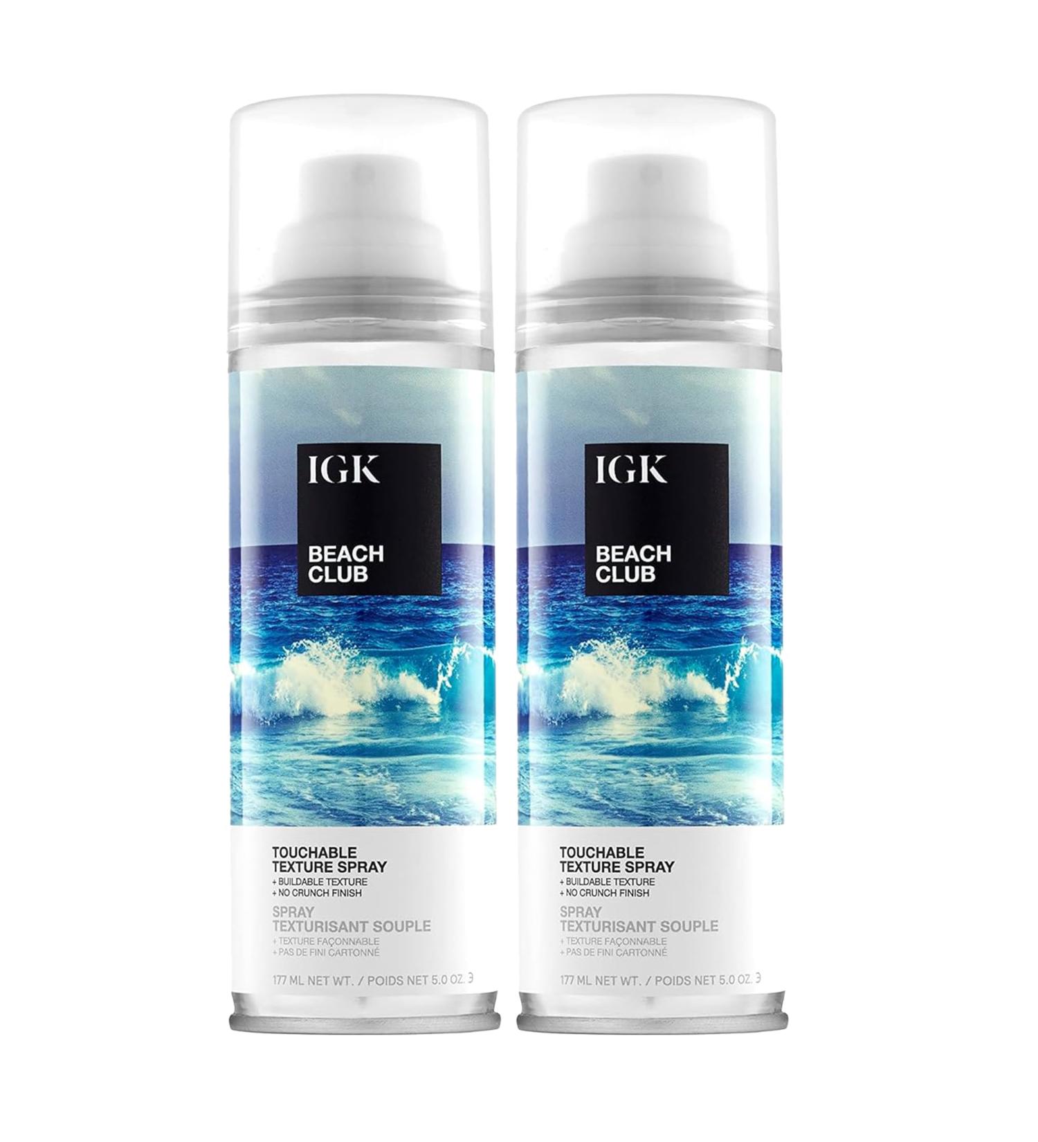 IGK BEACH CLUB Touchable Texture Spray | Hold + Volume + Lightweight | Vegan + Cruelty Free | 5 Ounce (Pack of 2) - Buy Online on SooperMarket.com