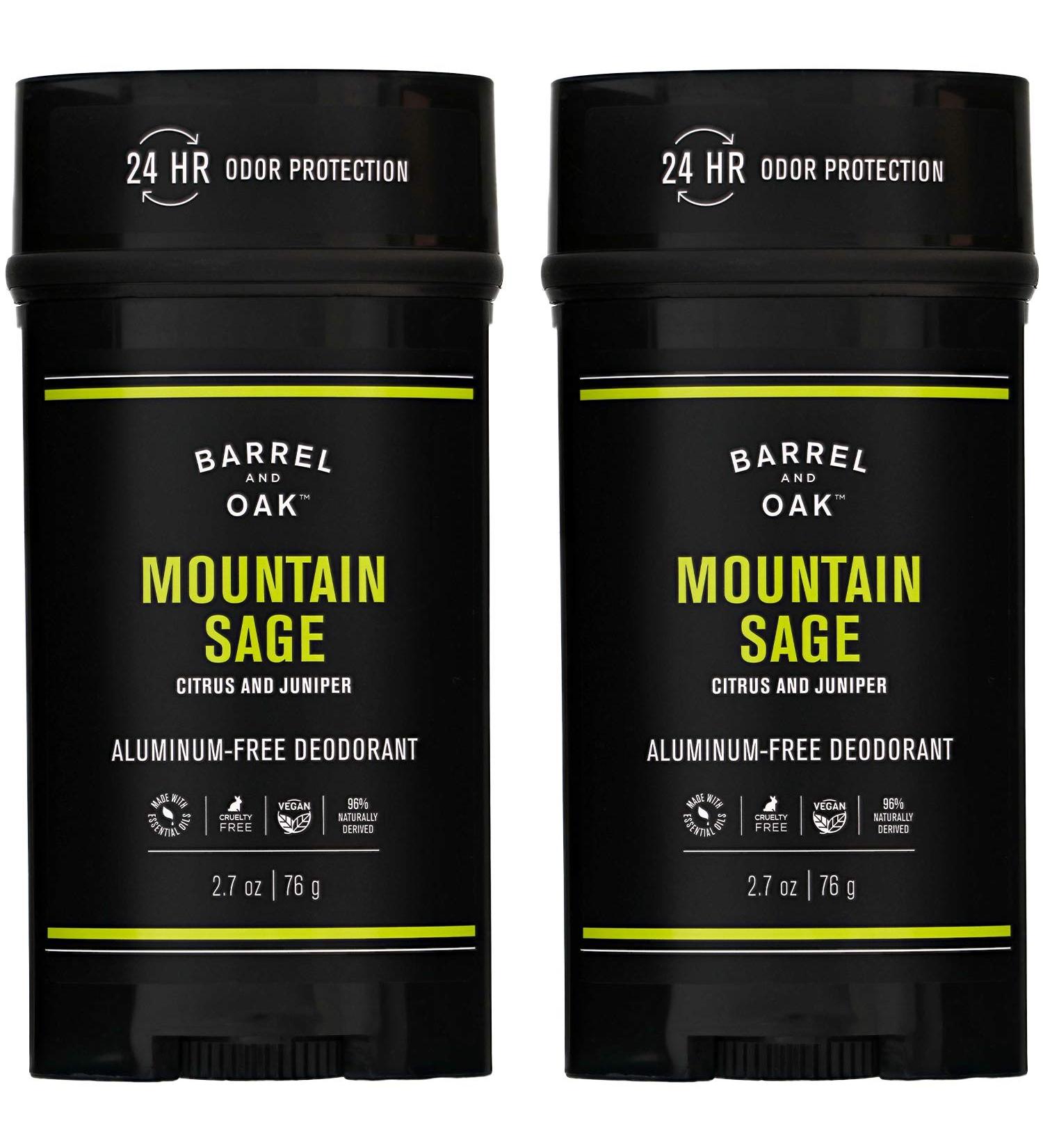Barrel and Oak - Aluminum-Free Deodorant Deodorant for Men Essential Oil-Based Scent 24-Hour Odor Protection Cedar & Patchouli Blend Gentle on Sensitive Skin (Mountain Sage 2.7 oz 2-Pack) 2.7 Ounce (Pack of 2) - Buy Online on SooperMarket.com