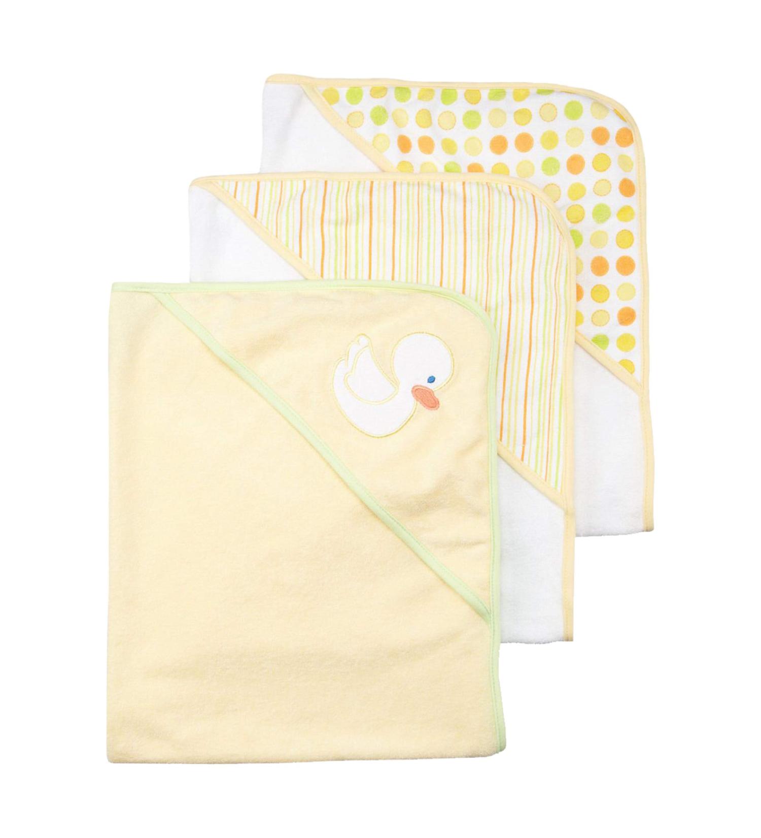 Spasilk Baby 3 Pack Soft Terry Hooded Towel Set for Newborn Boys and Girls - Yellow - Buy Online on SooperMarket.com