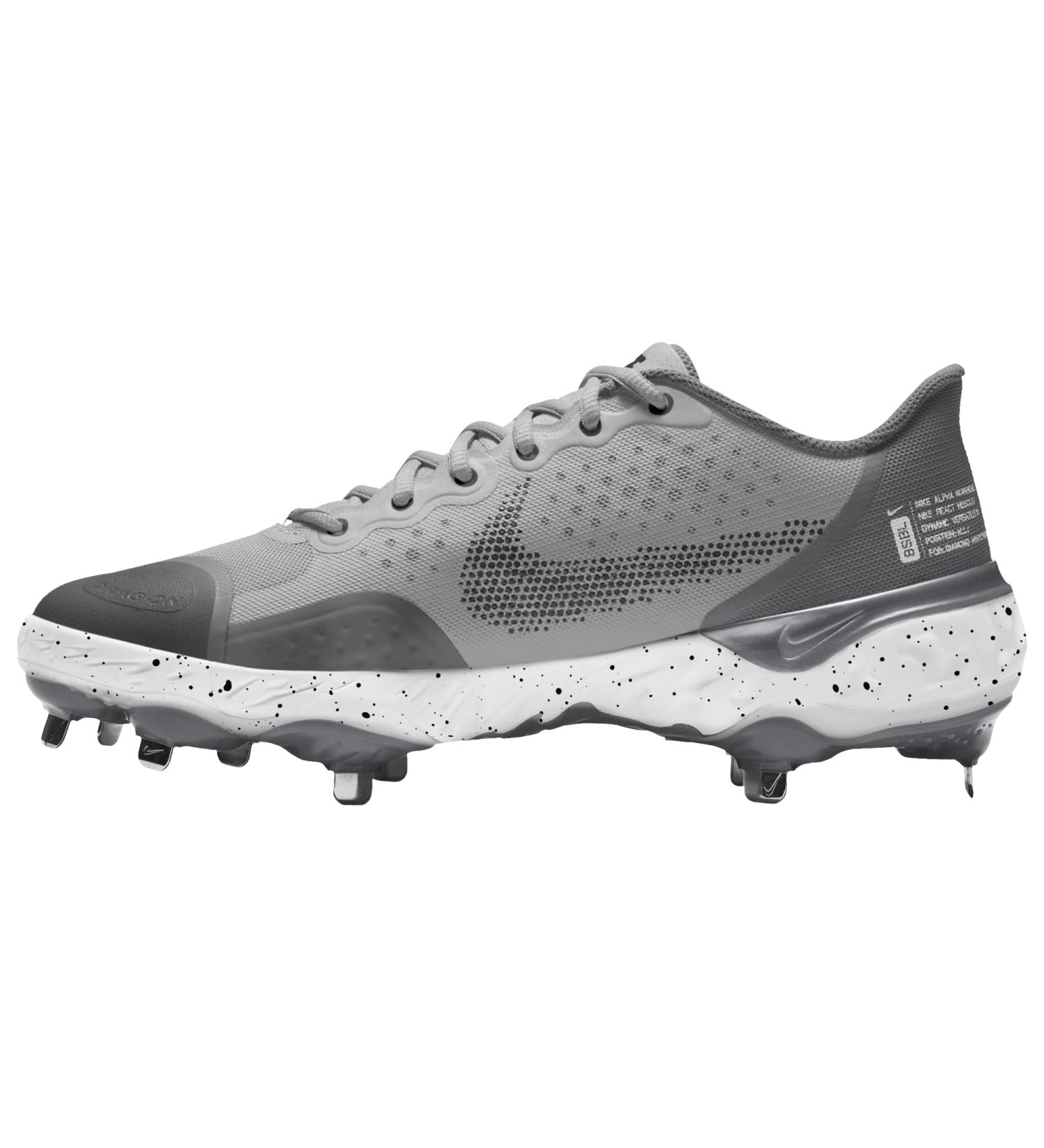 Nike Men's Alpha Huarache 3 Varsity Low Metal Baseball Cleats - Size 8.5 (Grey/Black) - Buy Online on SooperMarket.com