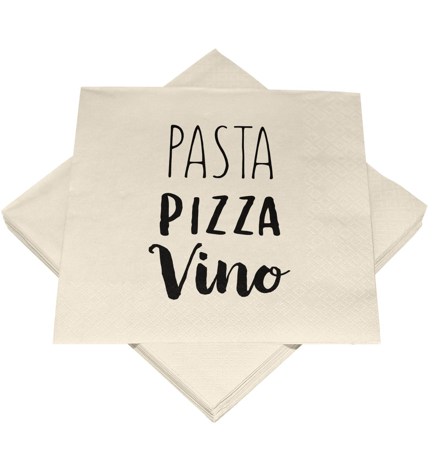 HEKU 100 napkins 3-layer 33x33cm pasta pizza vino i suction-strong and practically packaged i ideal for special occasions 33x33cm pasta pizza vino