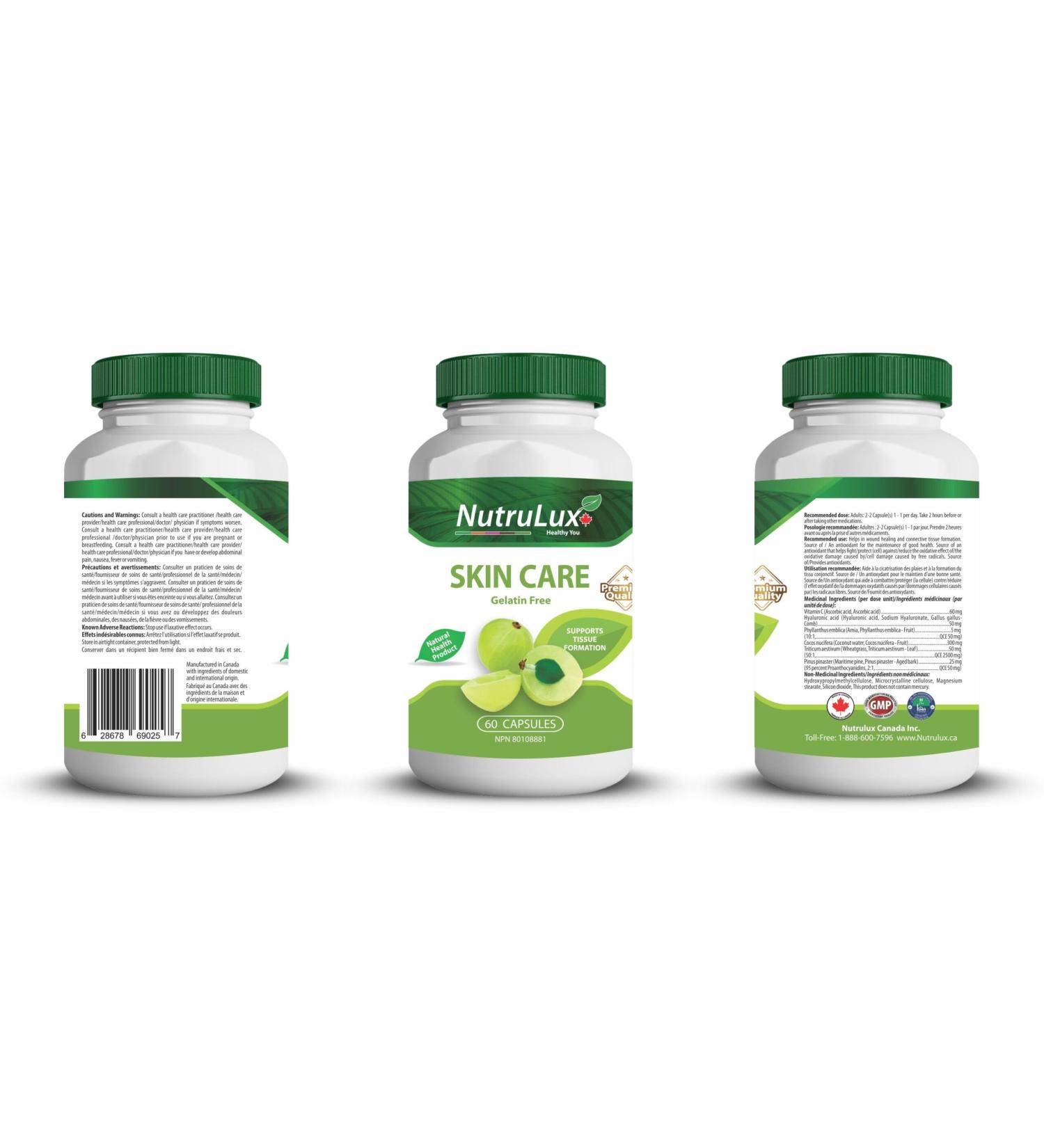 NutruLux Skin Care (60 mg Vitamin C) Halal Vegan Gelatin Free Capsules - Essential Supplement for Skin Health Wellness Support with Vitamin C Capsules Daily Skin Care Intake Nutrient-Rich Skin Support Capsules 60 Capsules (Pack of 1) - Buy Online on SooperMarket.com