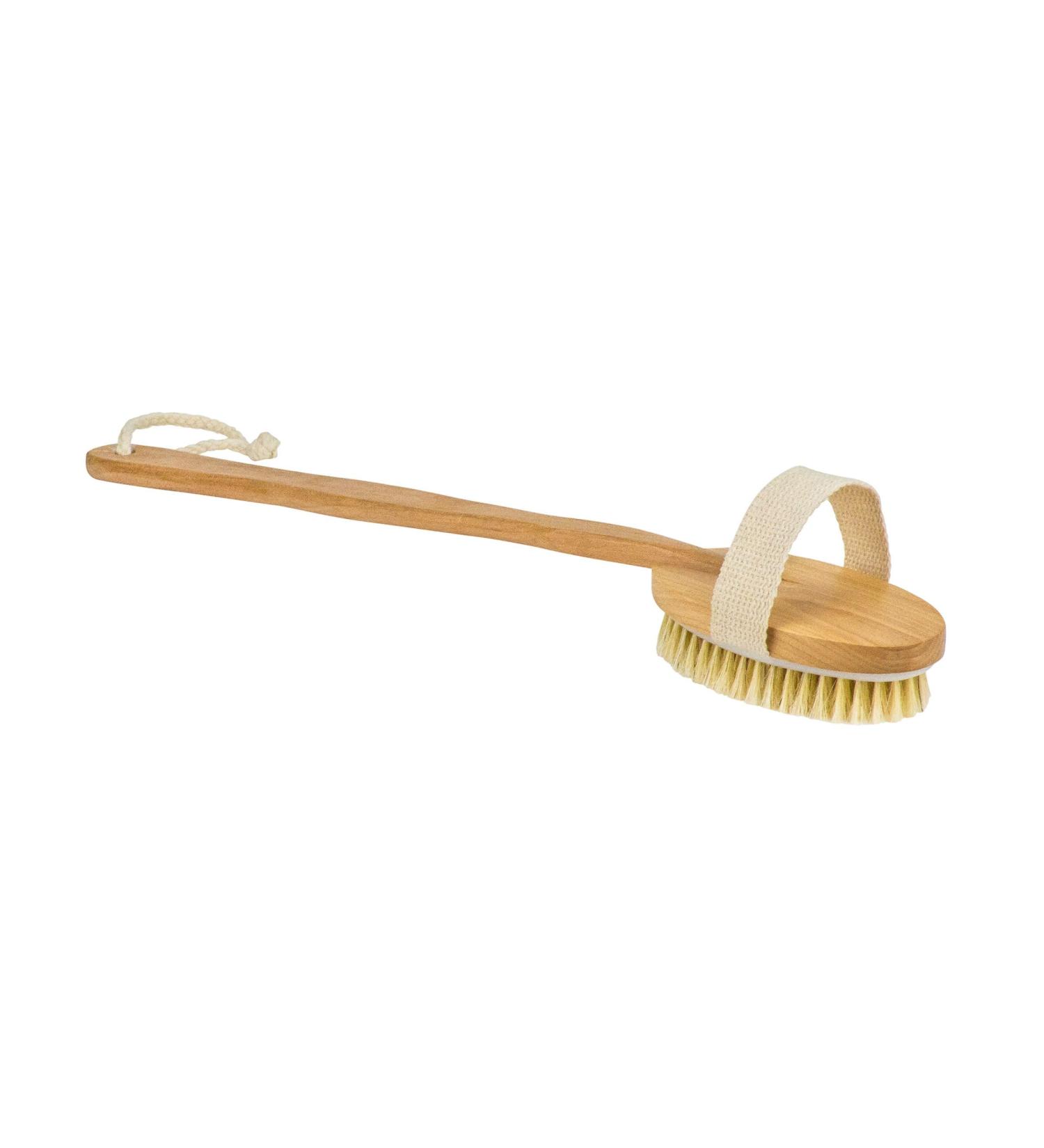 DecorRack Wood Bath Brush with Natural Bristles - Exfoliating Body Brush for Smooth, Healthy Skin - Detachable Handle - 1 Pack - Buy Online on SooperMarket.com