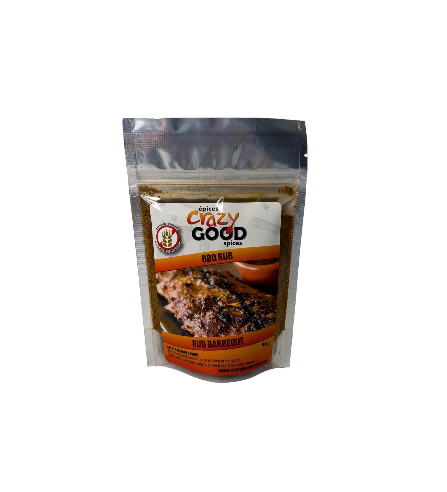 Crazy Good Spices Natural Essential Pack Certified Gluten Free From Natural Ingredients - 1 Count - BBQ Rub flavour - RUB BARBEQUE (86g) - Buy Online on SooperMarket.com