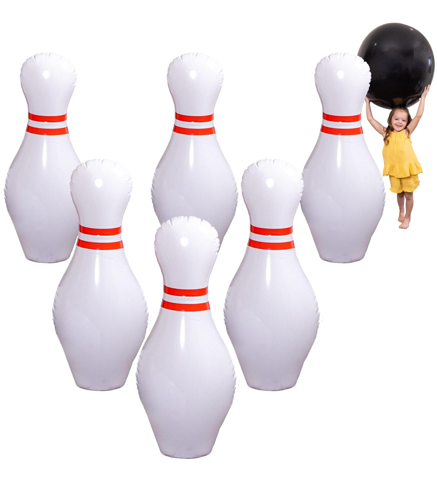 Island Genius Giant Inflatable Bowling Game Set for Kids - Indoor/Outdoor Jumbo Ball and Pins, Perfect for Birthday Parties and Lawn Games - Buy Online on SooperMarket.com