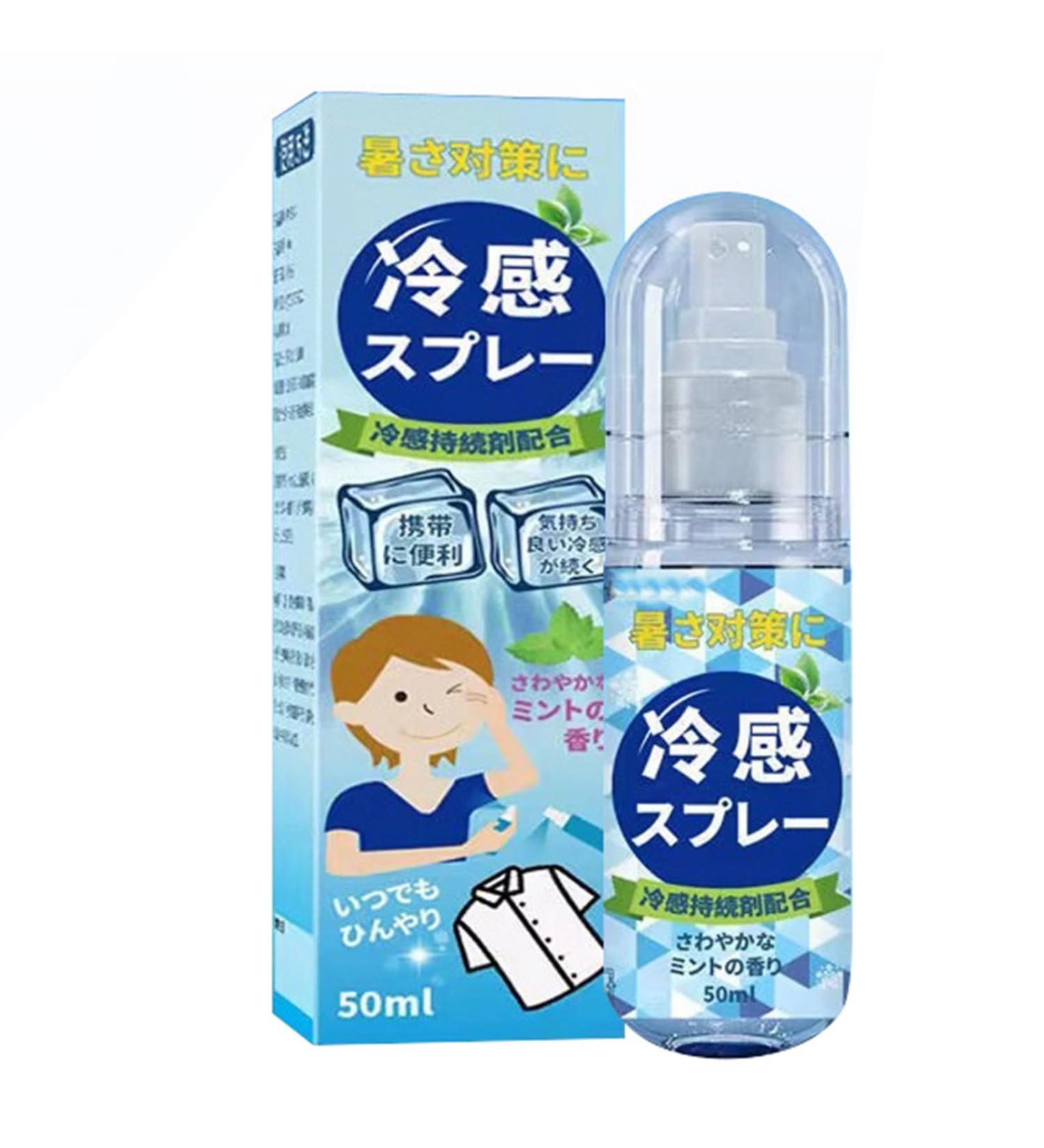 Cooling Spray 50ml Quick Cool Down Heat Stroke Prevention Lasting Cooling Mist Spray for Clothes and Skin - Buy Online on SooperMarket.com