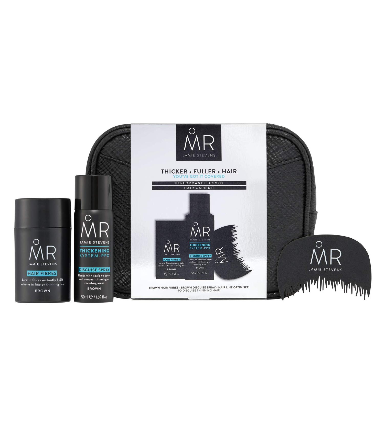 MR Haircare Kit for Concealing and Covering Hair Loss with MR Disguise Hairspray 50 ml MR Hair Fibres and Hairline Optimiser for Men Shade Brown - Buy Online on SooperMarket.com