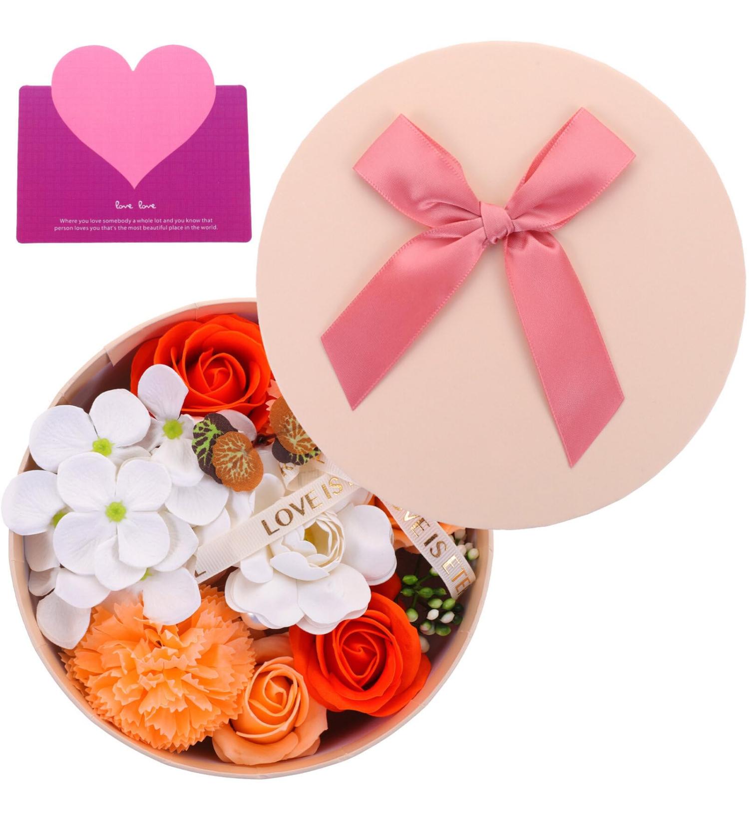 PRETYZOOM 1 Box Preserved Flower Decoration Wedding Favors Christmas Decor Fake Soap Flower Faux Christmas Centerpieces Ornament Party Soap Flower Indoor Artificial Flower 16.2X16.2X8.2CM Orange - Buy Online on SooperMarket.com