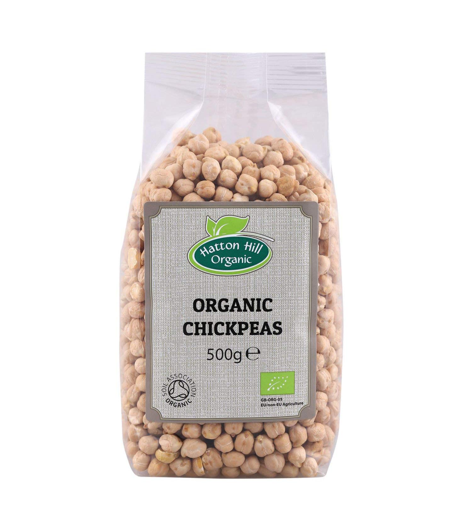 Organic Chickpeas 500g by Hatton Hill Organic - Free UK Delivery | Pack of 1 - Buy Online on SooperMarket.com