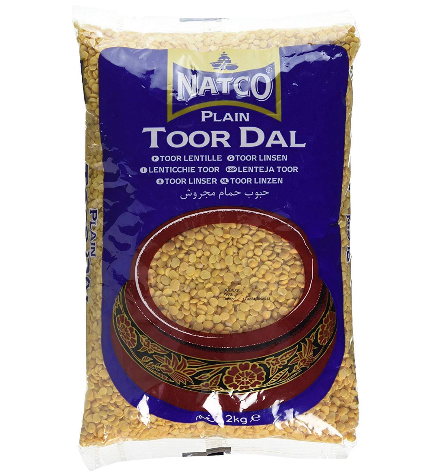 Natco Toor Dal Plain Indian Yellow Beans for Soups Stews Casseroles and Vegetable Dishes - 2kg Bag - Buy Online on SooperMarket.com