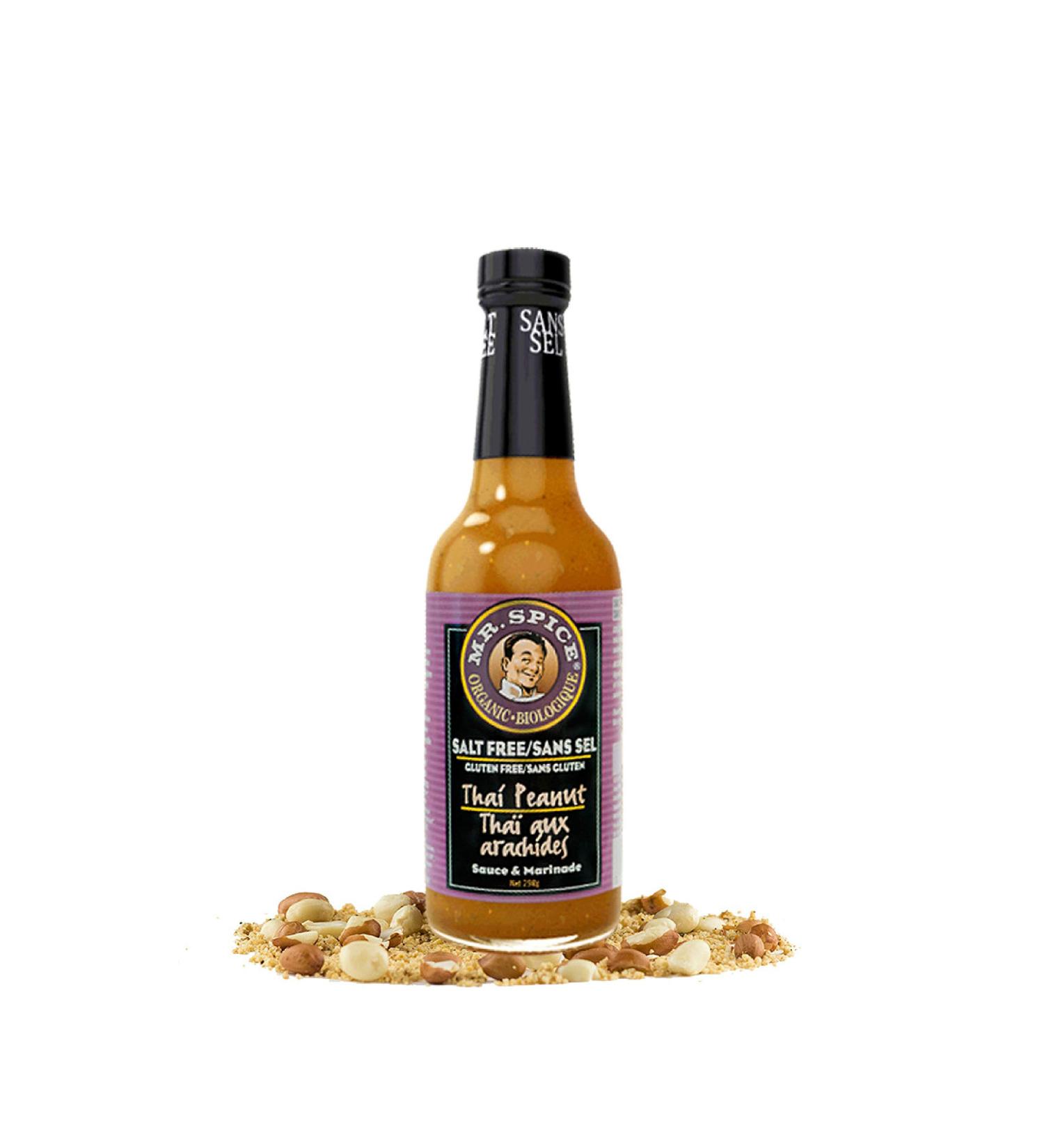 Mr. Spice Organic Thai Peanut Sauce | Salt-Free, Low Fat, Gluten-Free, Vegan Marinade - Buy Online on SooperMarket.com