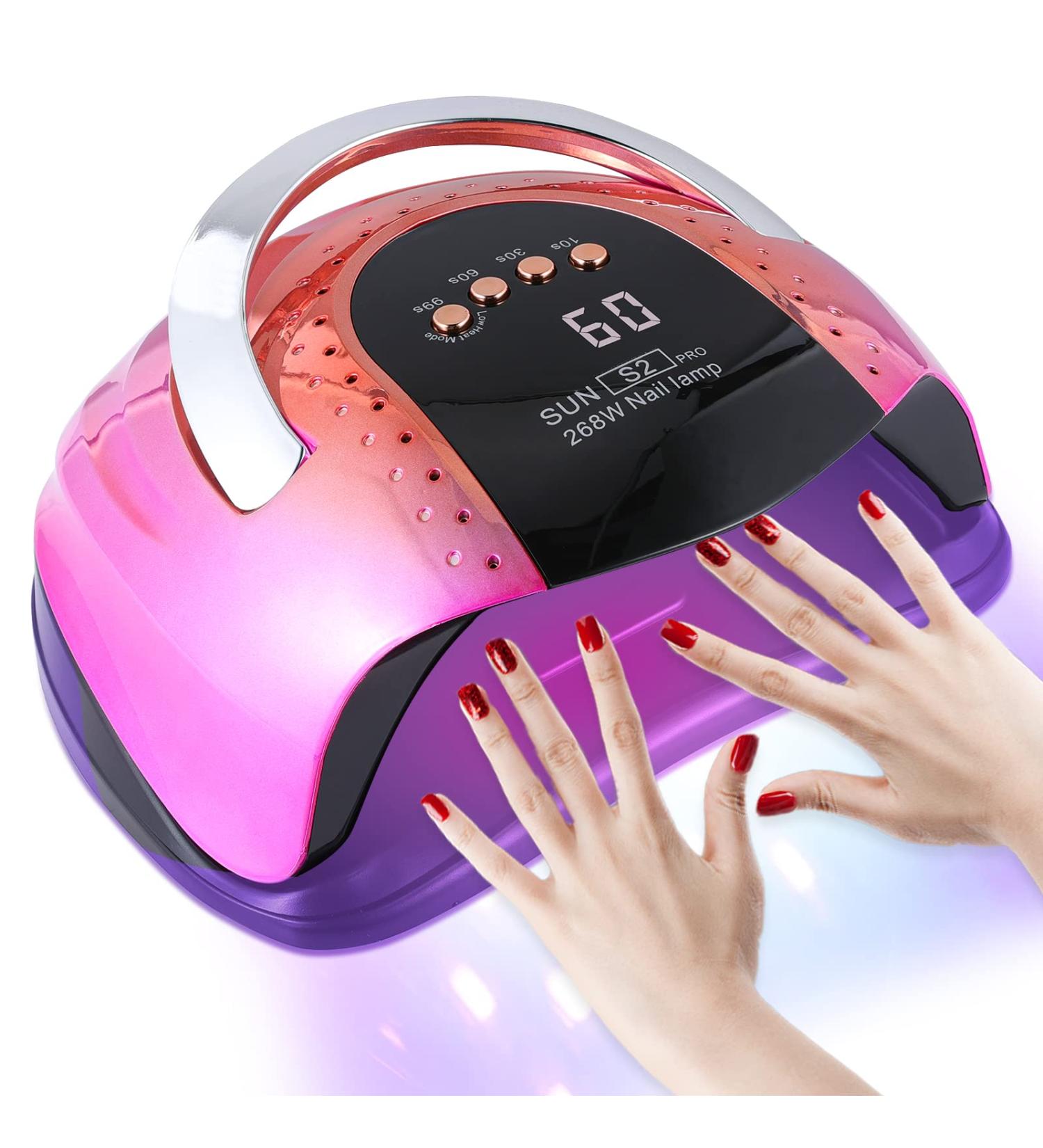 268W UV LED Nail Lamp for Gel Polish | 4 Timer Settings | Professional Manicure Nail Dryer with Auto Sensor - Buy Online on SooperMarket.com
