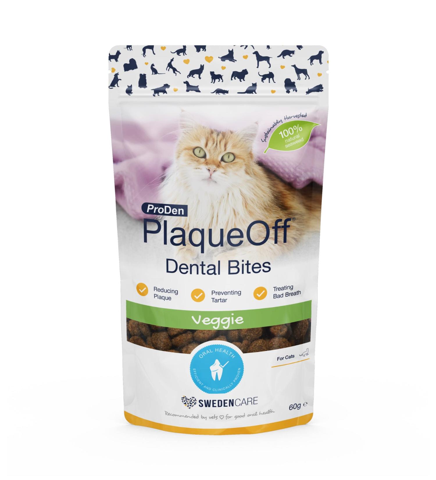 ProDen PlaqueOff Dental Bites Cat 60 g For Cats Bad Breath Plaque Tartar Brown package may vary - Buy Online on SooperMarket.com