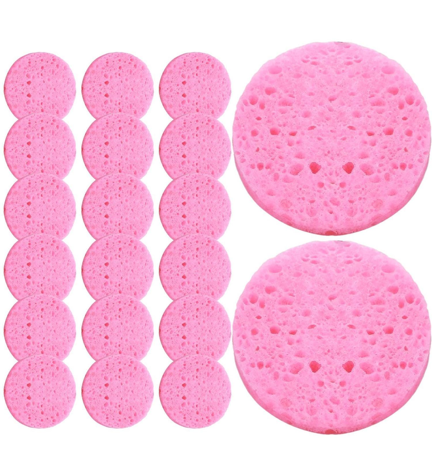 Teksome Face Wash Sponges | Wood Pulp Cotton Skincare Sponges | Cosmetic Spa Sponges Makeup Remover Cleansing Pads for Personal Spa Esthetician Use 20 Pieces - Buy Online on SooperMarket.com